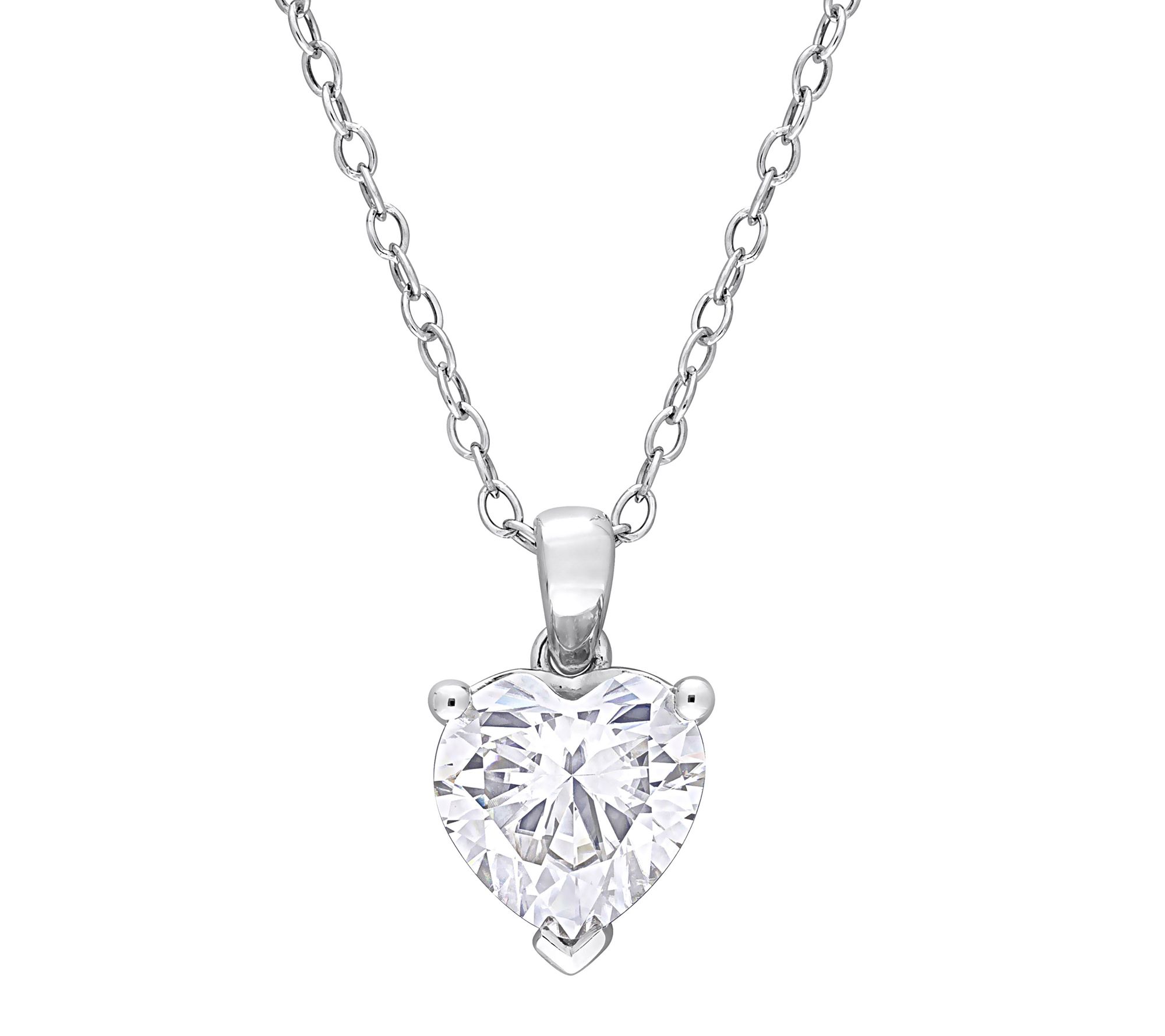 MoissanIce Moissanite 1.90 cttw Pendant w/ Chai n, Sterling