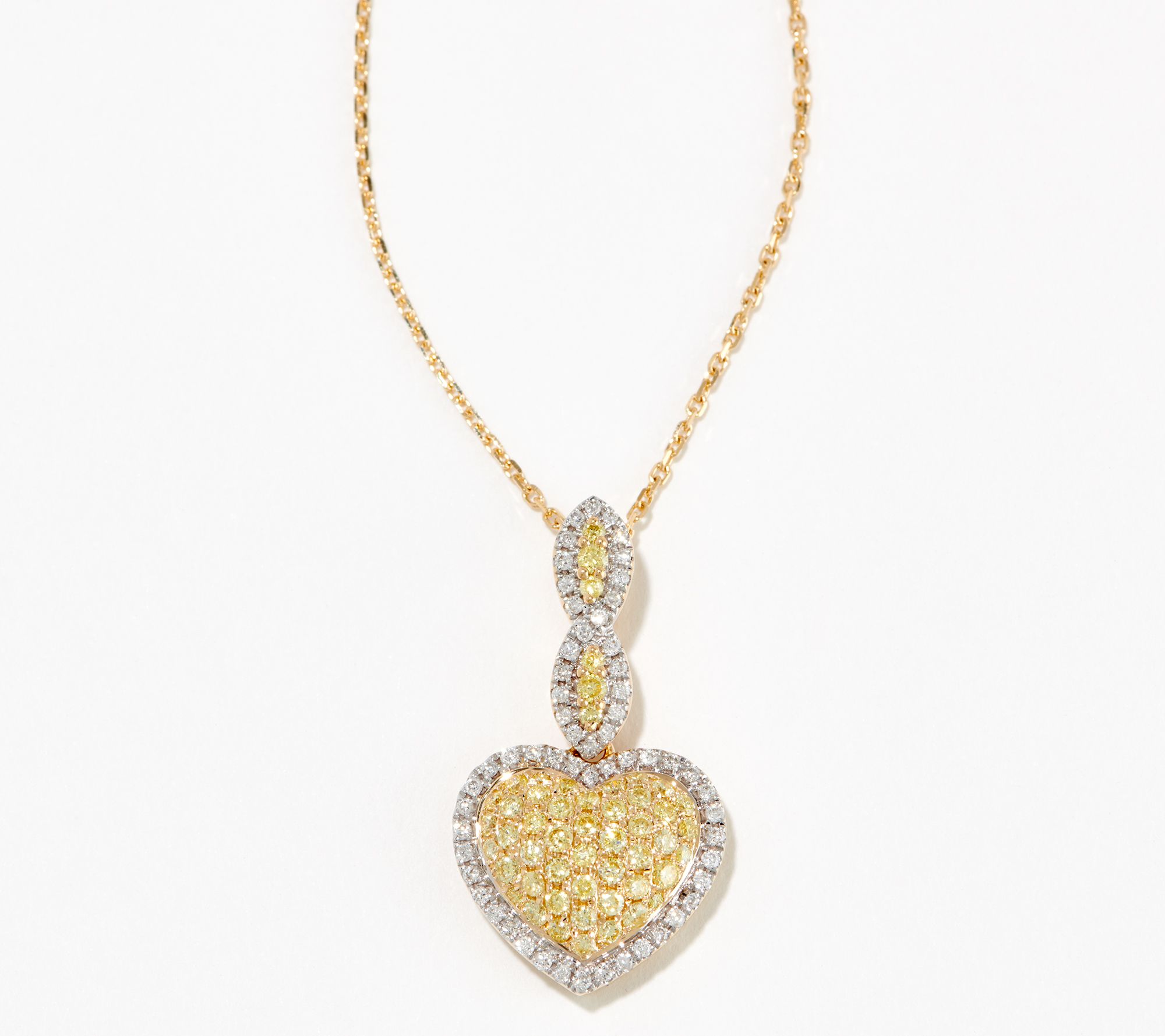 Affinity Diamonds Natural Pink or Yellow Diamond Necklace, 14K - QVC.com