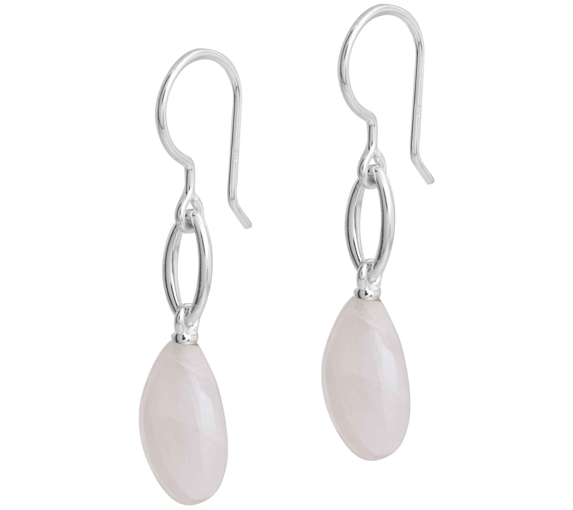 Affinity Gems Rainbow Moonstone Bead Earrings, Sterling