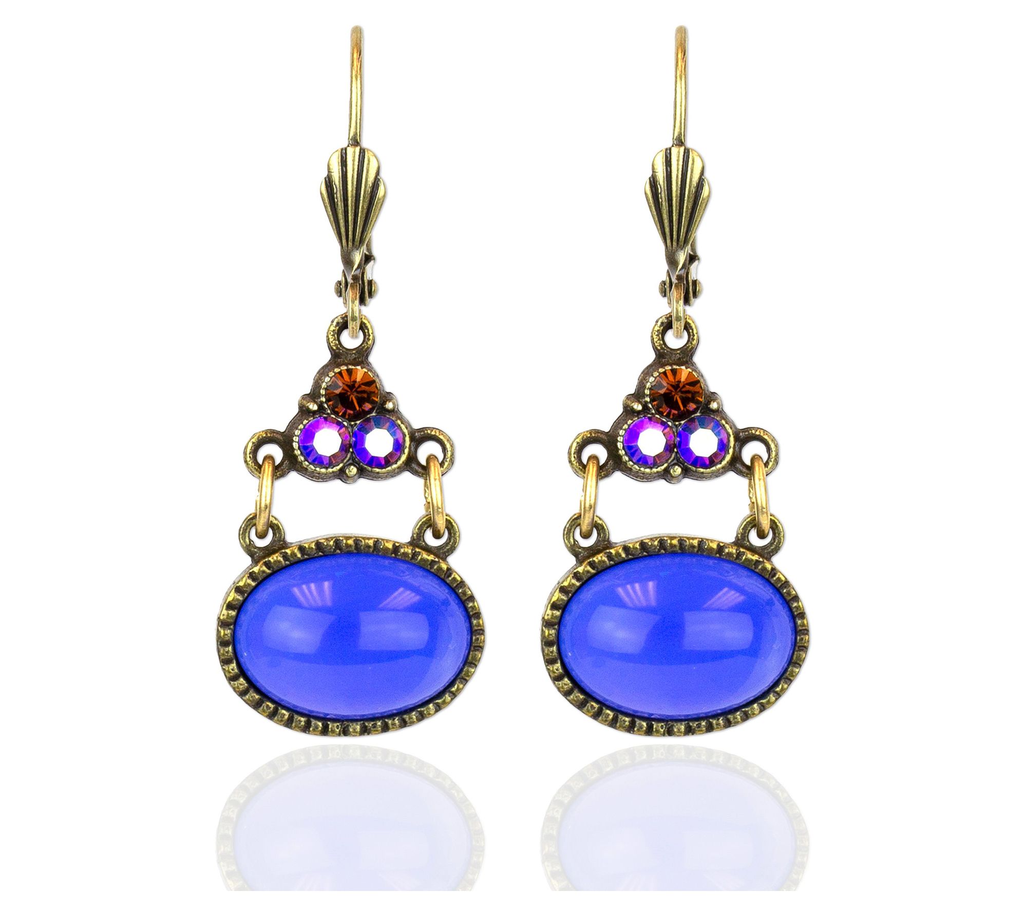 Anne Koplik Bright Robin Egg Crystal Drop Earrings