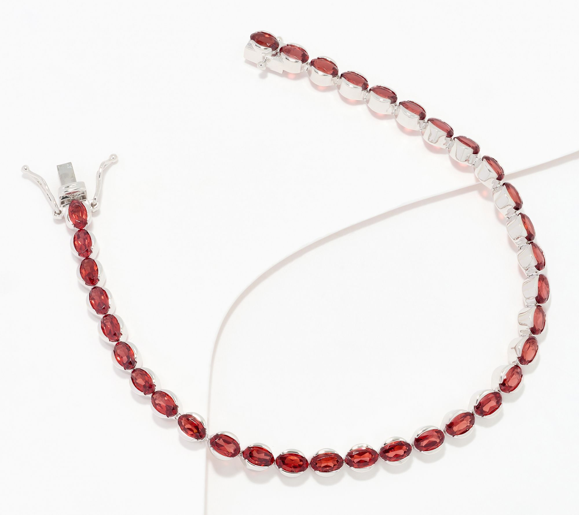 Affinity Gems Oval Cut Gemstone Tennis Bracelet Sterling Silver