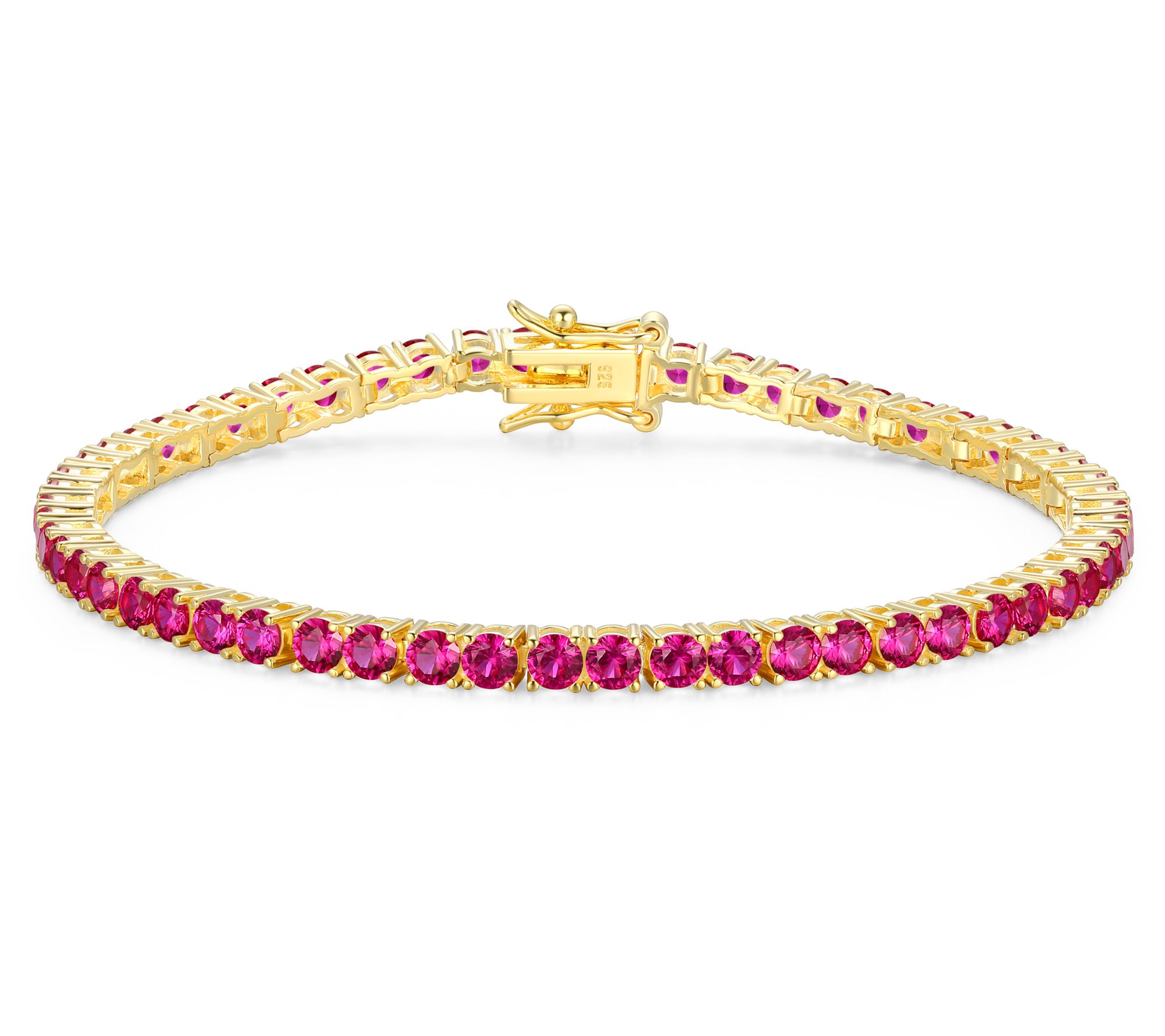 Affinity Gems Lab Created Tennis Bracelet, 18K Gold Plated