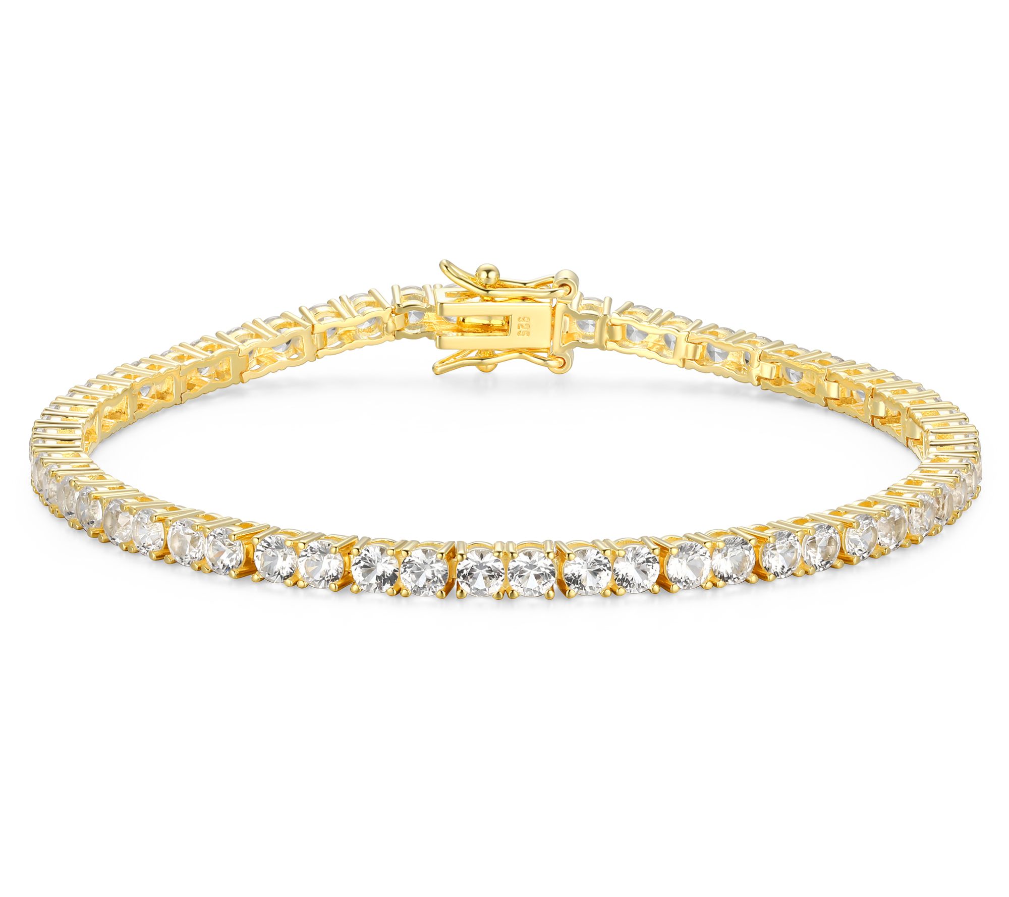 Affinity Gems Lab Created Tennis Bracelet, 18K Gold Plated