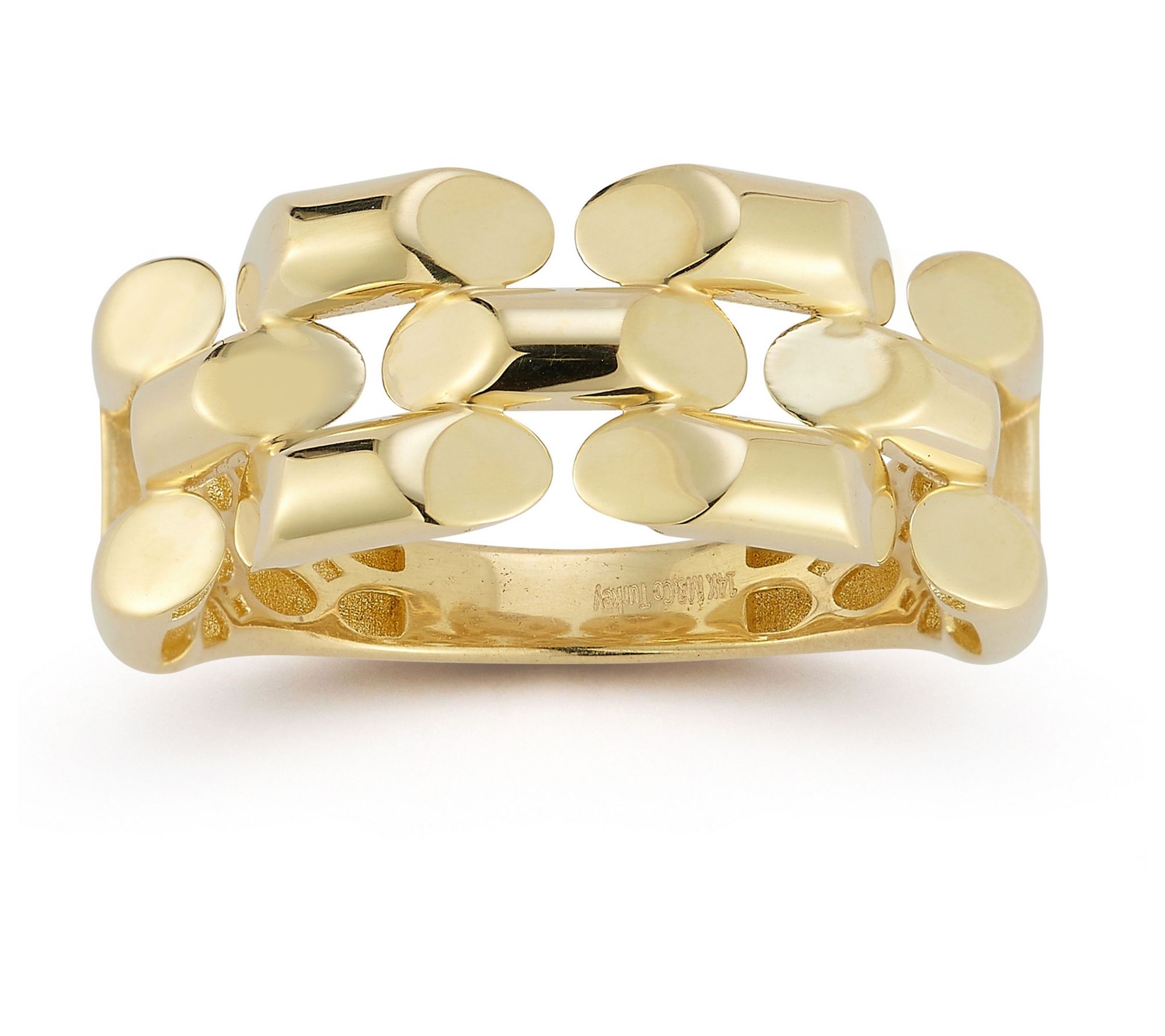 Luminosa Gold Panther Link Band Ring, 14K