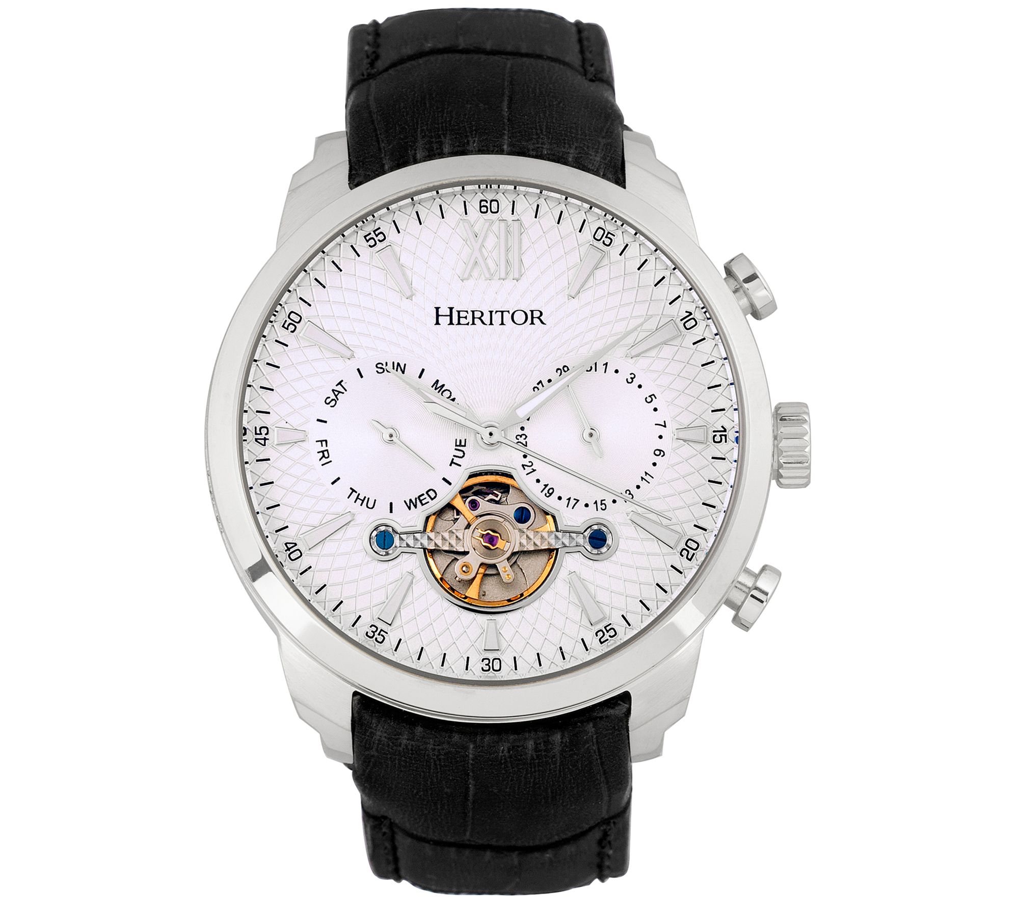 Heritor Automatic Men's Arthur Stainless Leather Strap Watch