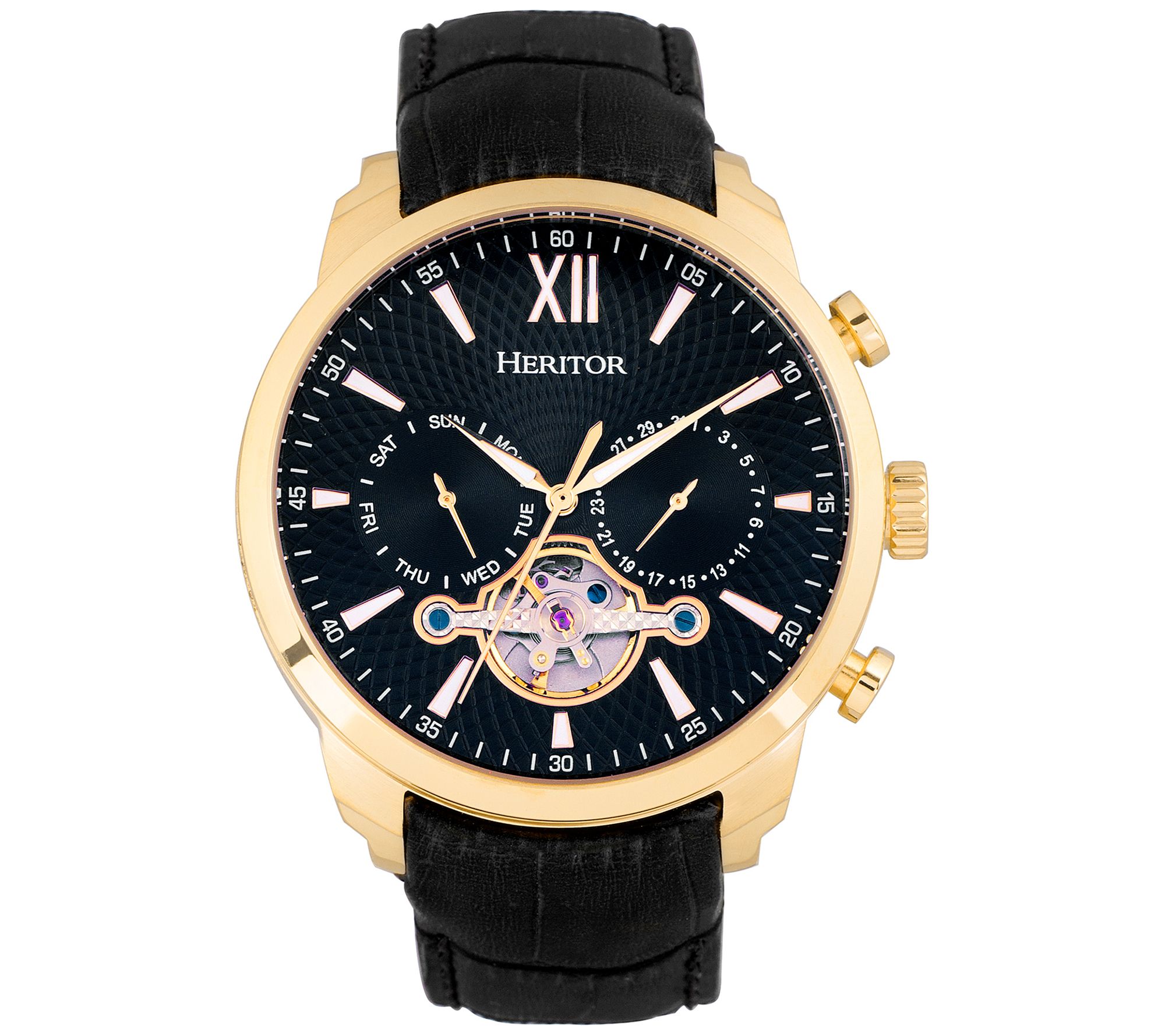 Heritor Automatic Men's Arthur Stainless Leather Strap Watch