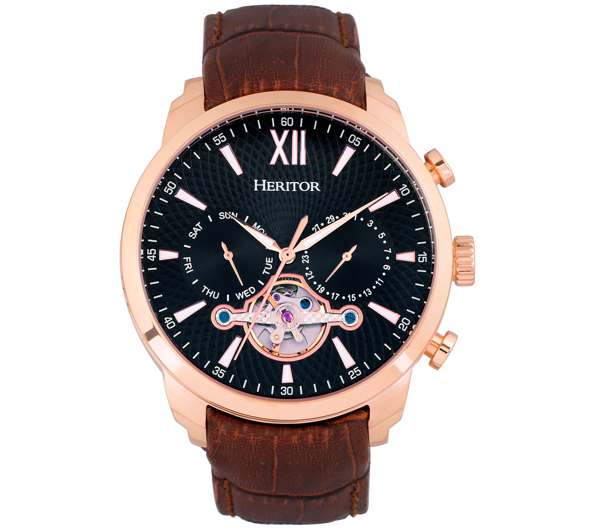 Heritor Automatic Men's Arthur Stainless Leather Strap Watch