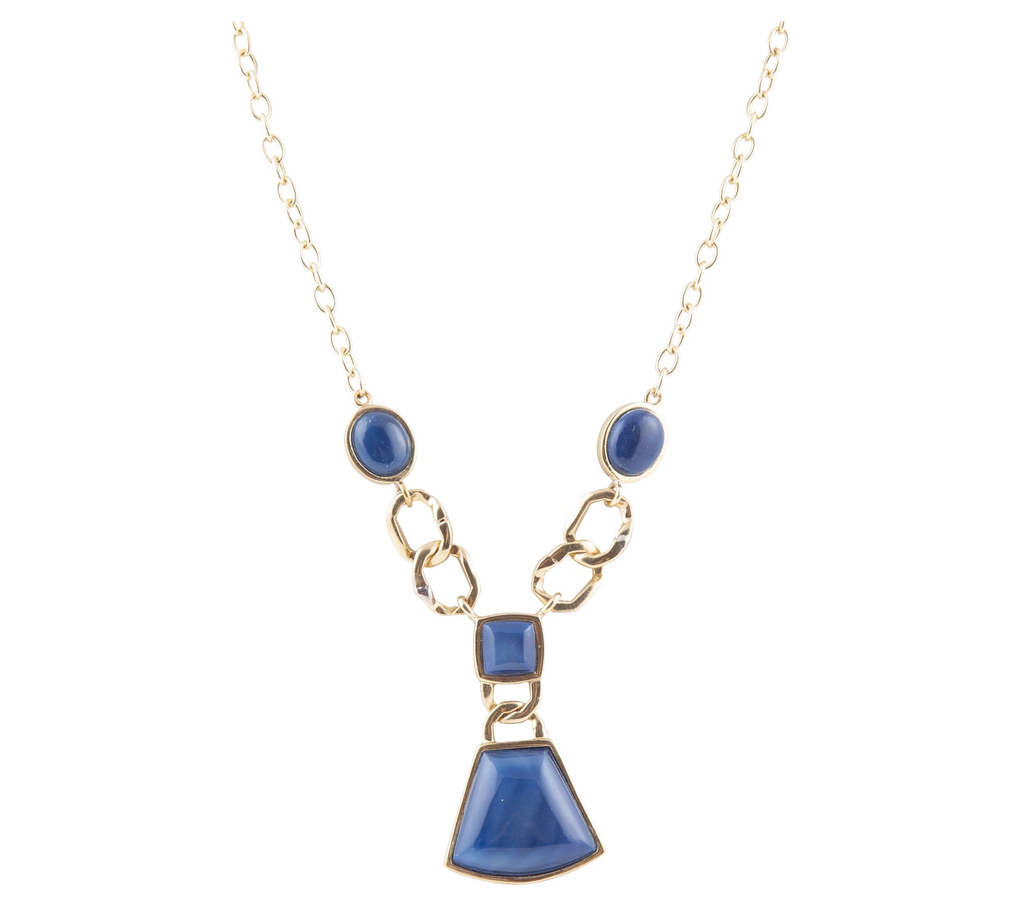 Barse Artisan Crafted Athena Blue Agate Pendantw/ Chain