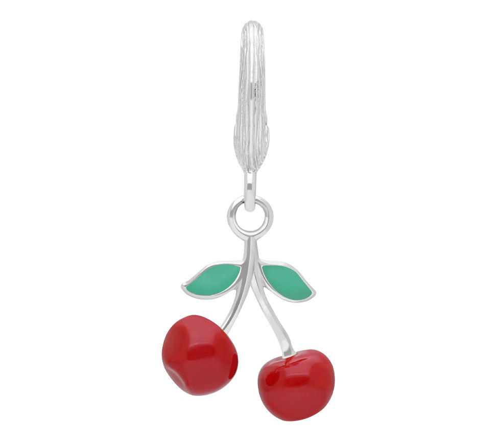 Ariva Sterling Silver Enamel Cherry Charm