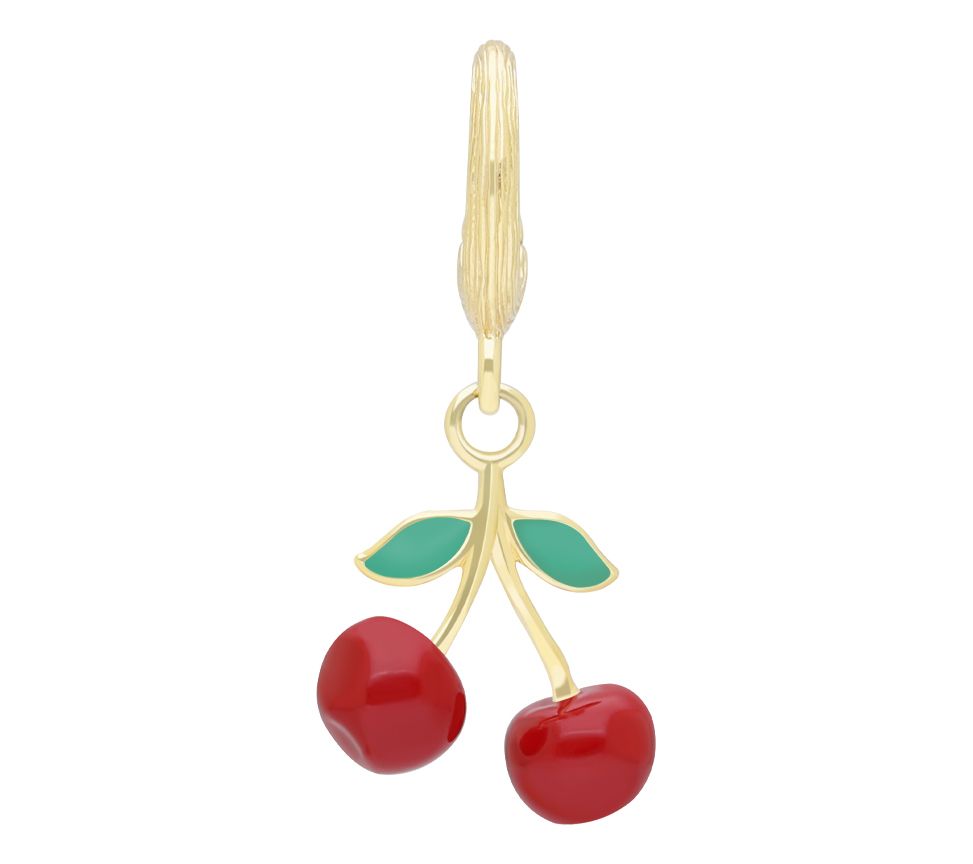 Ariva Sterling Silver Enamel Cherry Charm