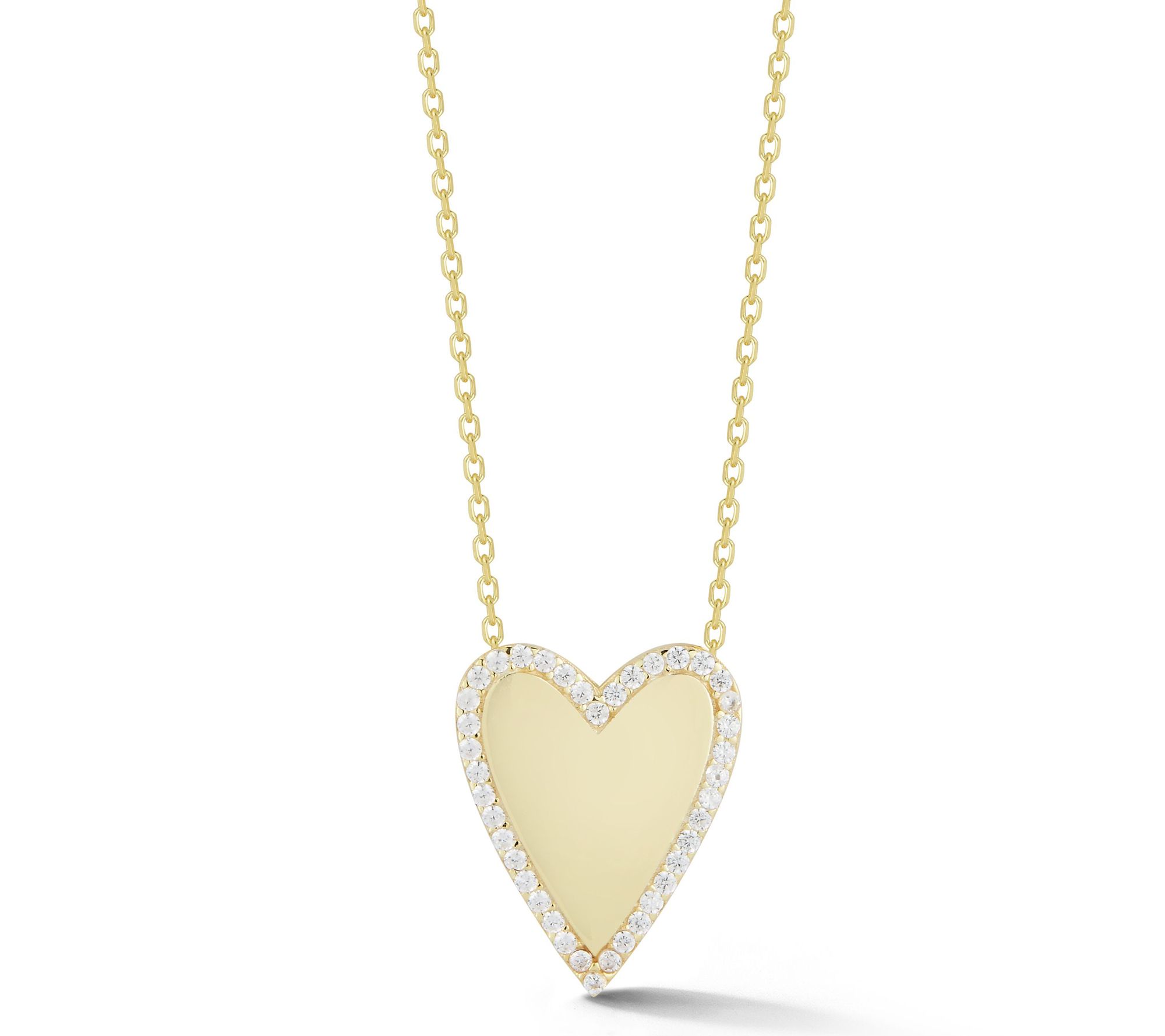 Sterlina Silver Pave Halo Heart Necklace, Sterling