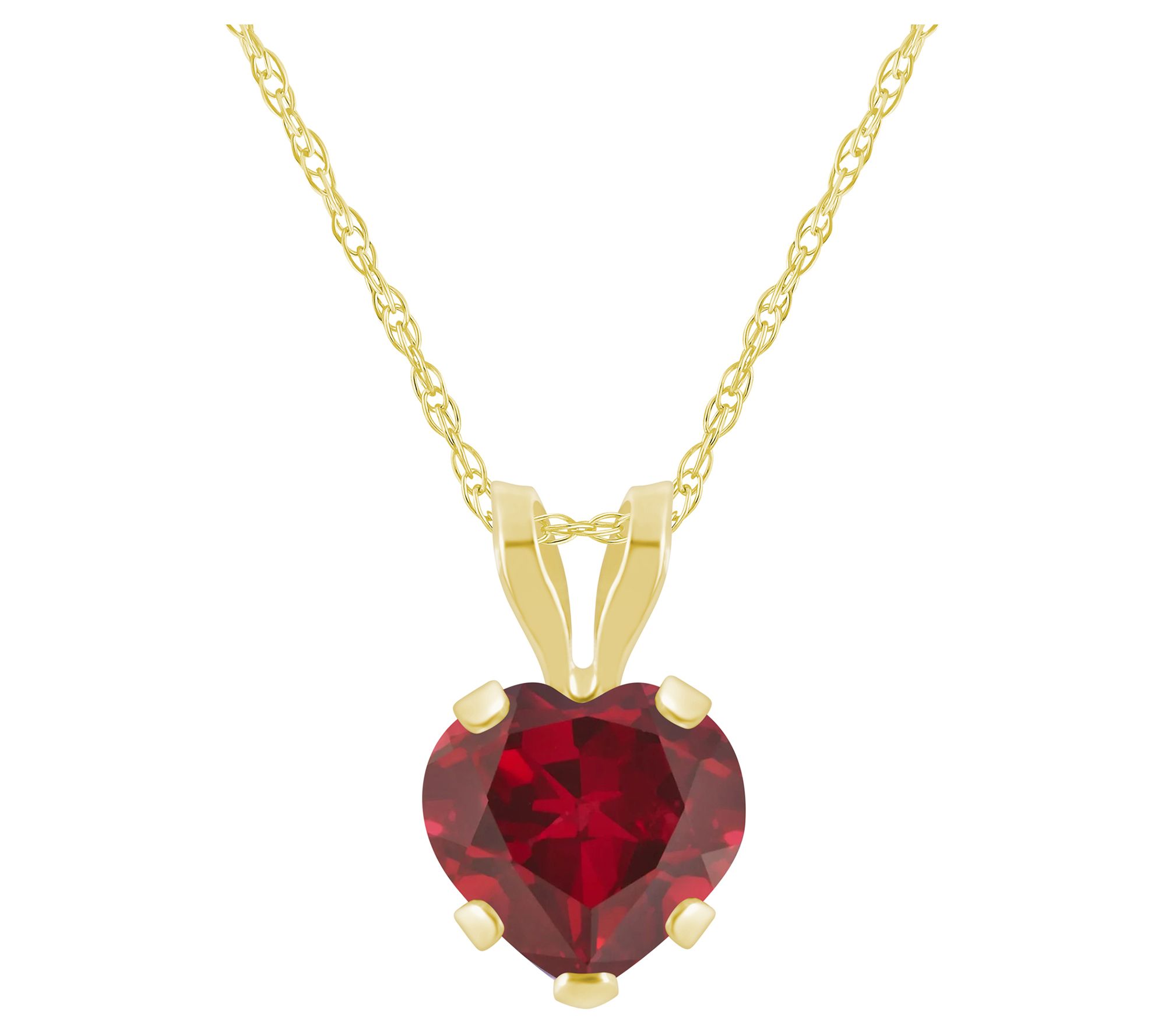 Affinity Gems Heart Shape Created Gemstone Pendant, 10K Gold