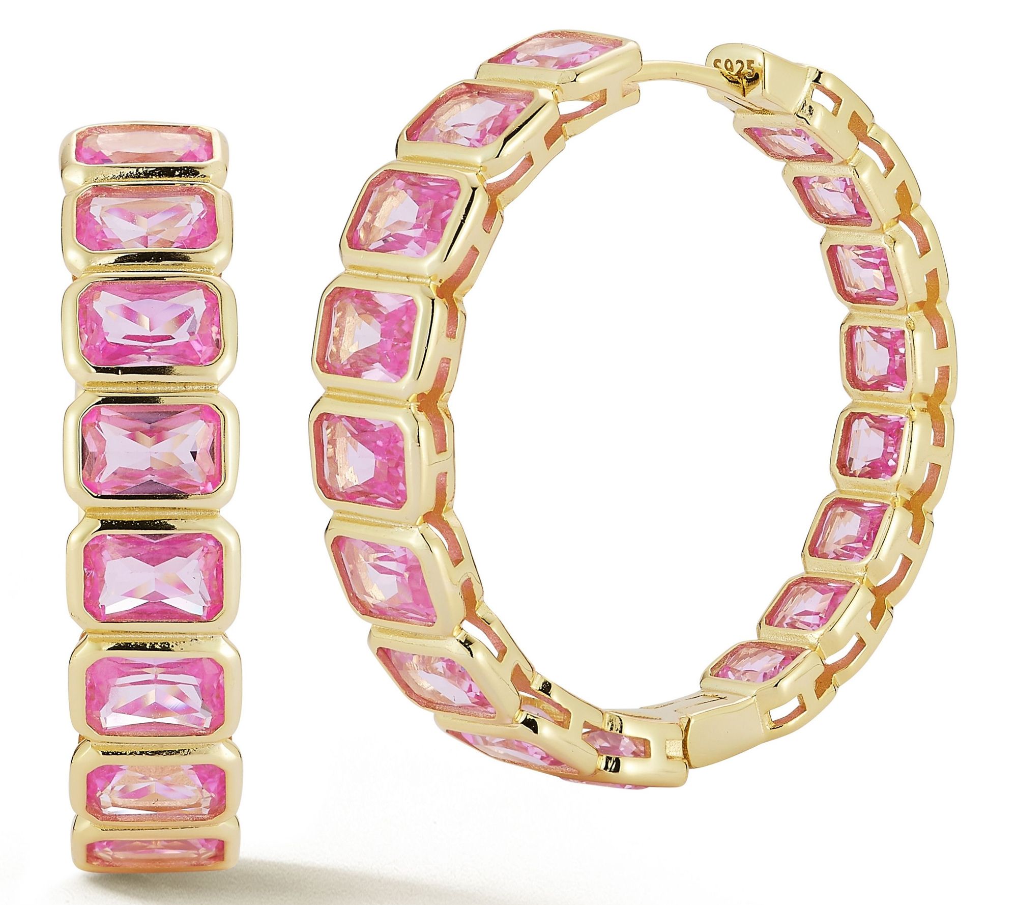 Rachel Zoe Radiant Cut Hoop Earrings, SterlingSilver