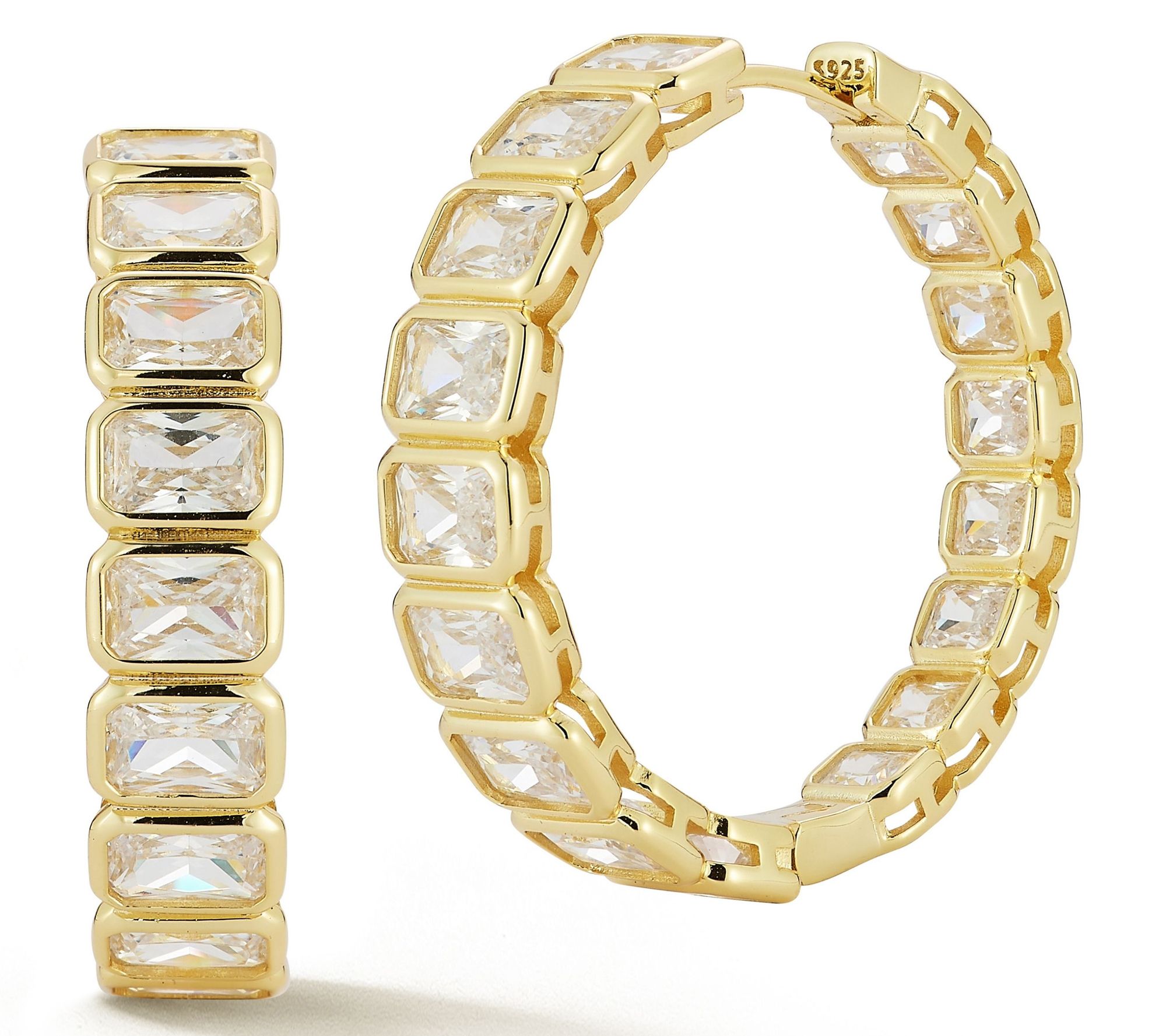 Rachel Zoe Radiant Cut Hoop Earrings, SterlingSilver