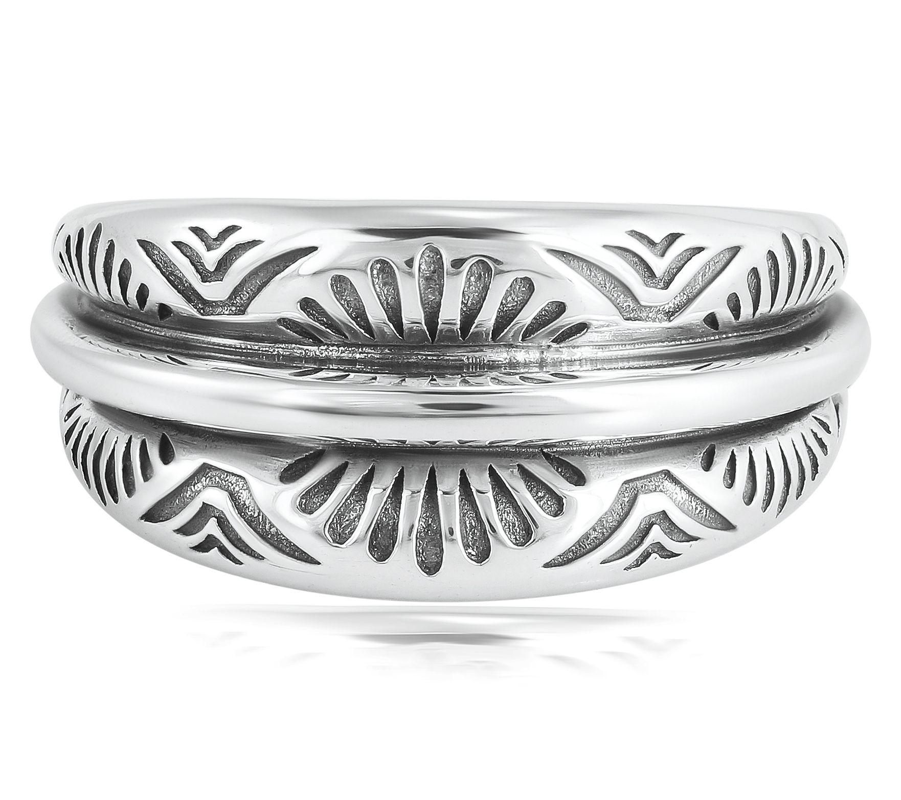 American West Sterling Silver Engraved TaperedRing