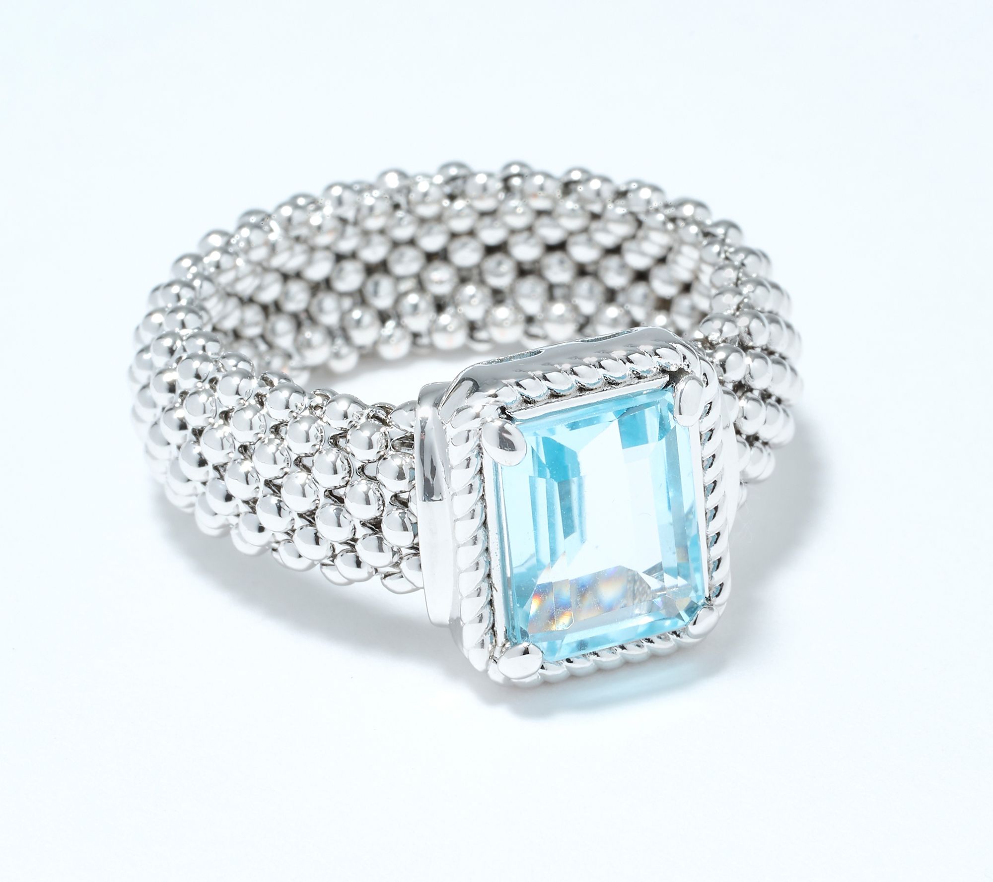 David Markstein Debut Bronze Mesh Emerald Cut Gemstone Ring