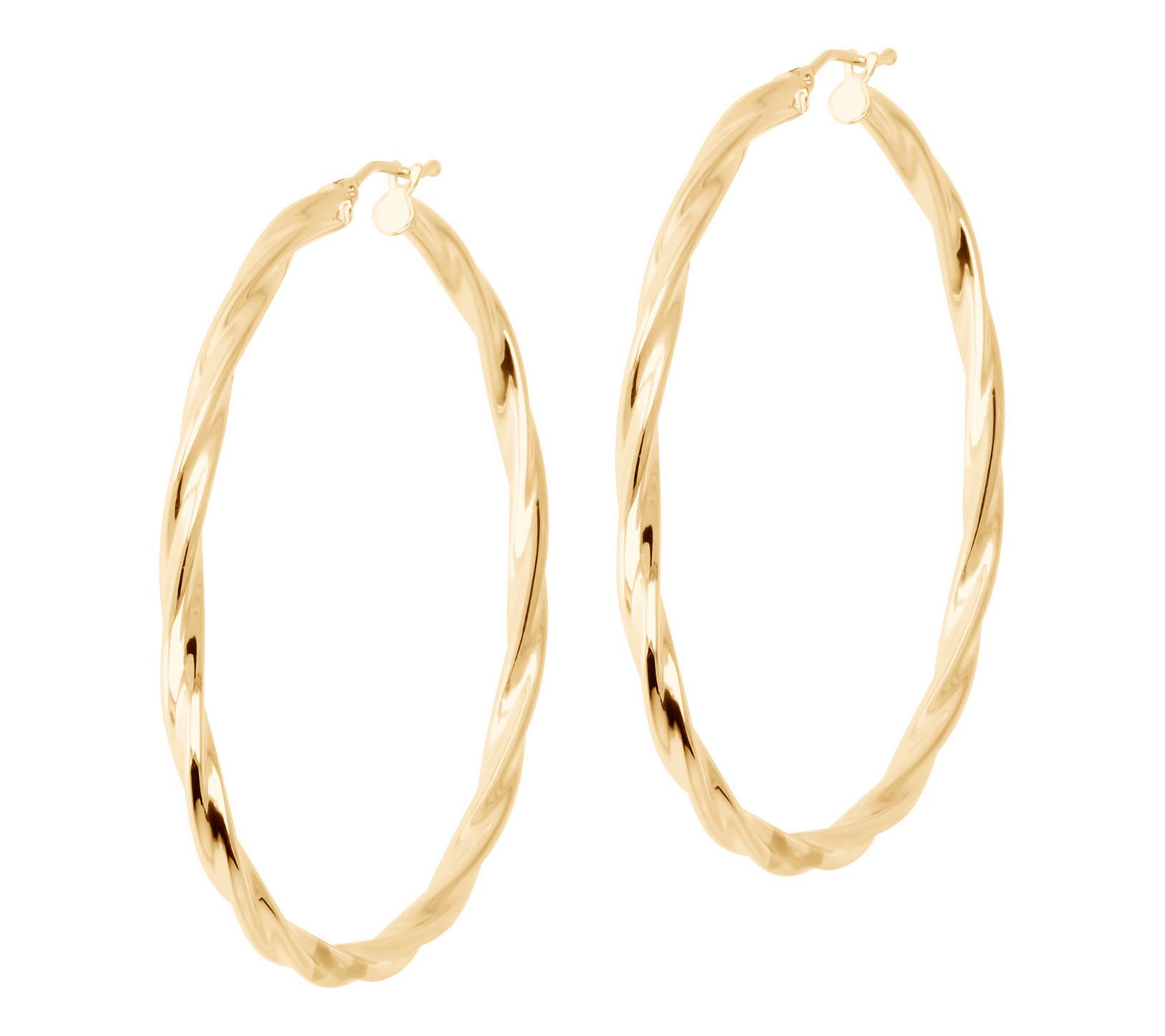 Eterna Gold 2" Twisted Hoop Earrings, 14K