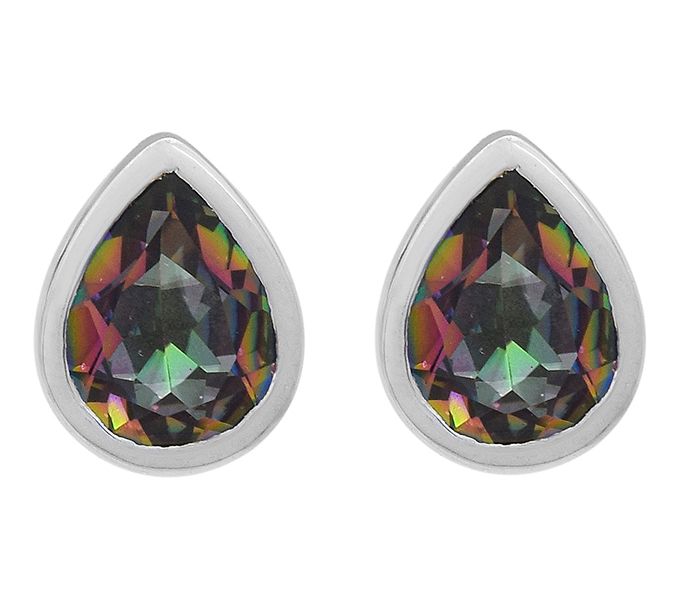Affinity Gems Green Coated Quartz Earrings, Sterling Silver