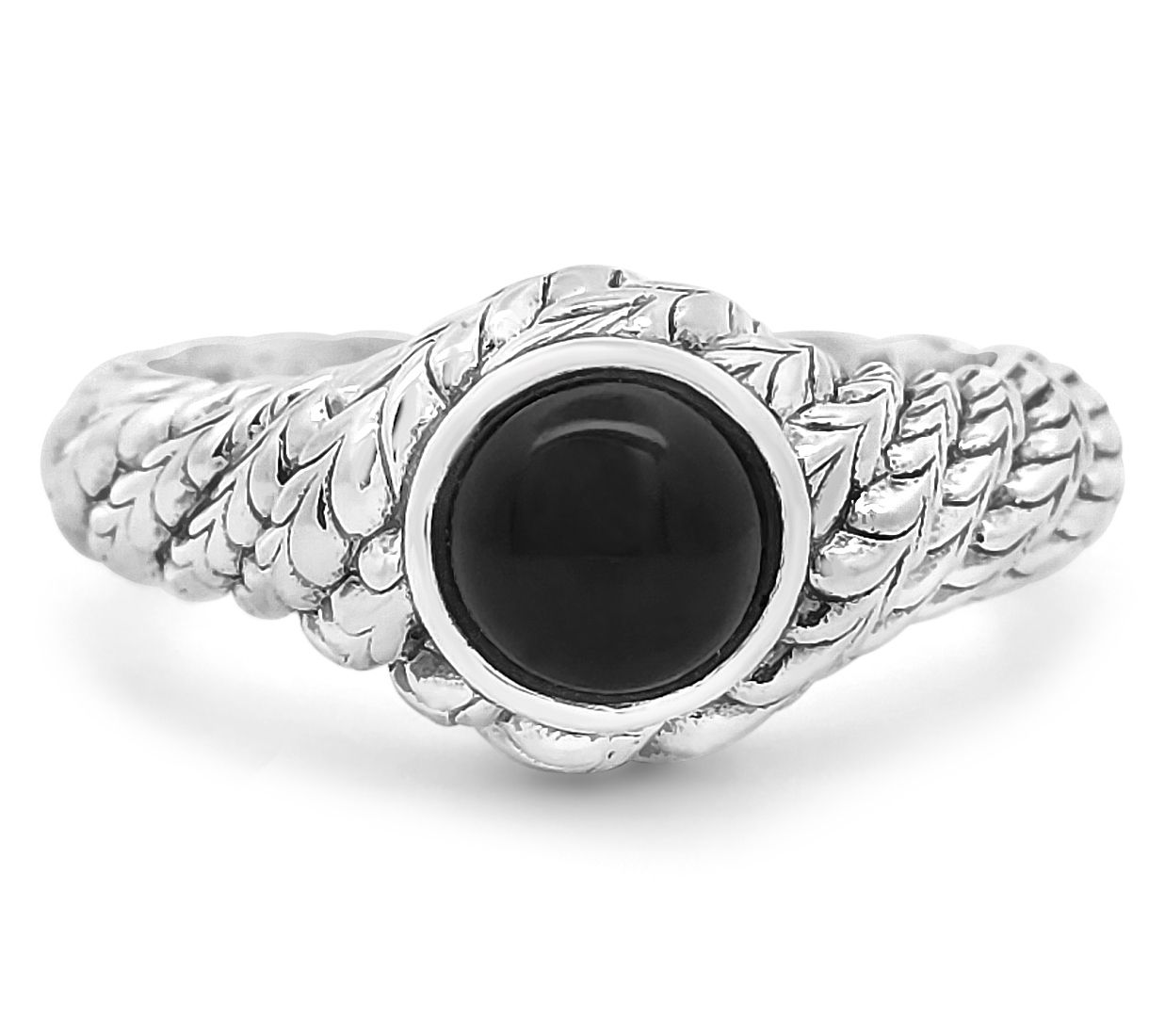 Tiffany Kay Studio Sterling Onyx Twisted  Herringbone Ring