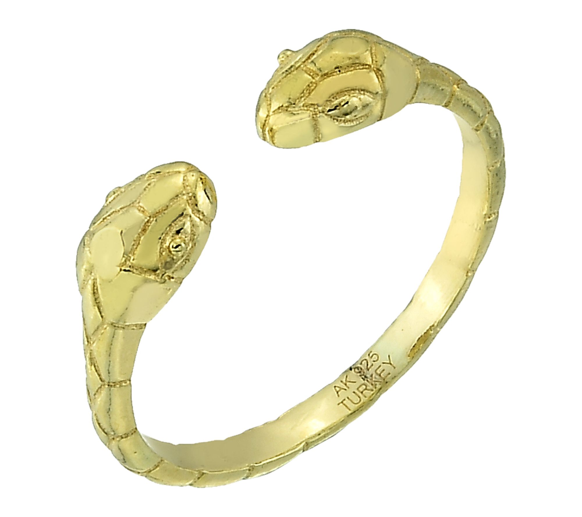 Silver Style Textured & Polished Snake Ring, Sterling Silver