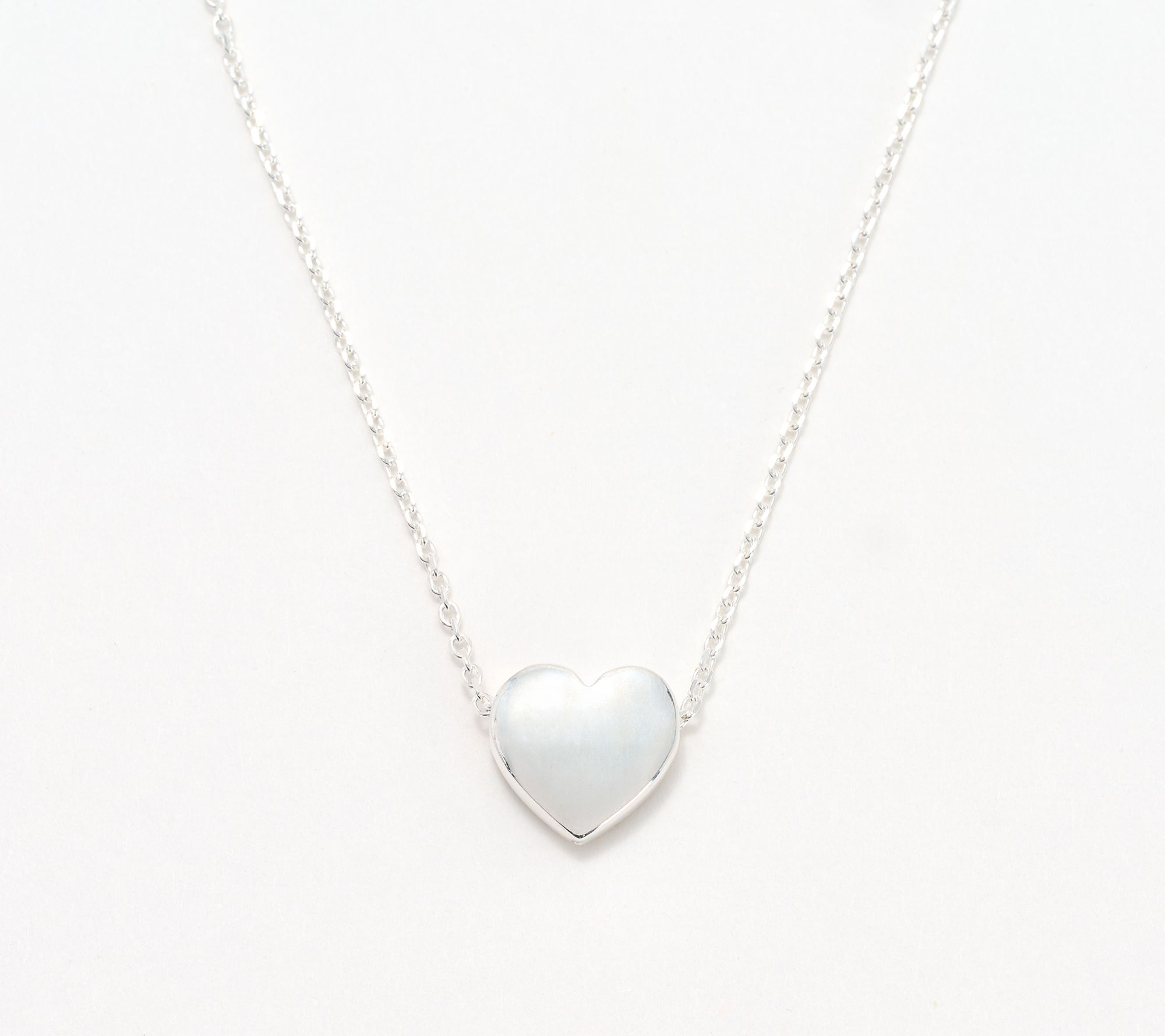 "As Is" UltraFine 950 Silver Heart Motif 17 +1" Necklace