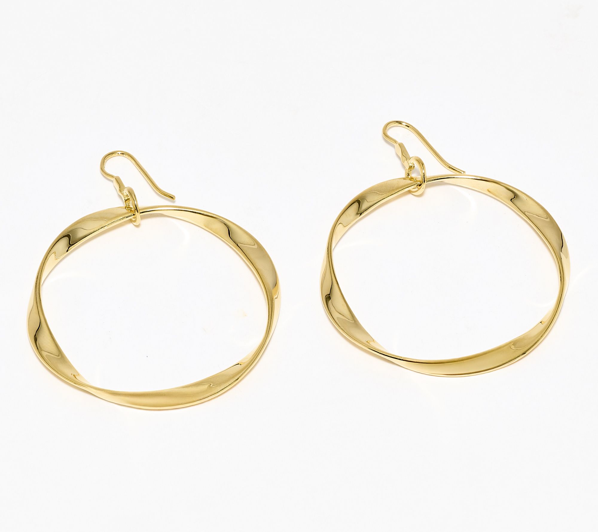Christian James by Scott Grimes 14K Clad Ripple 2-1/2" Circle Drop Earrings