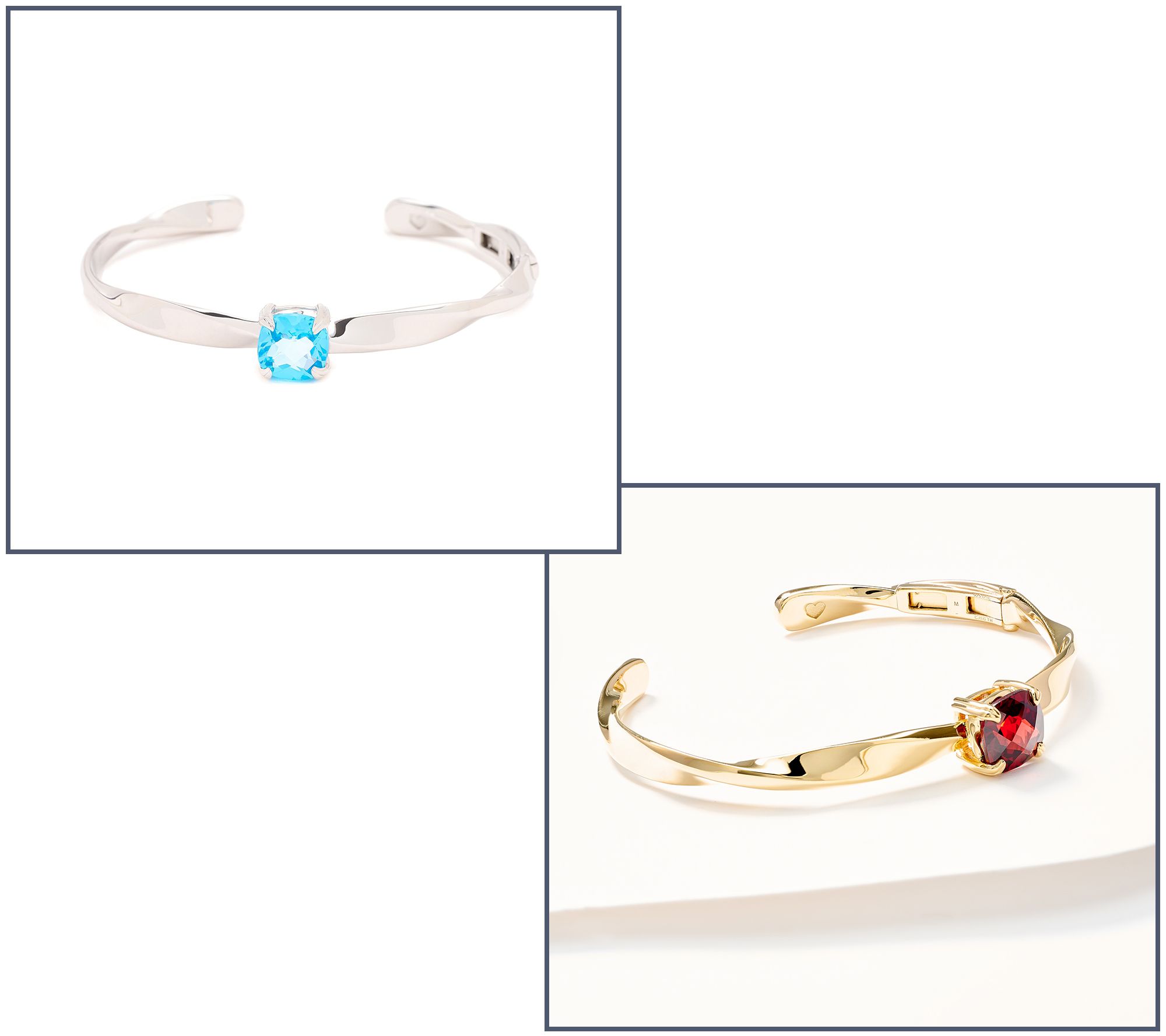 Christian James by Scott Grimes Sterl. Ripple Gemstone Cuff Bracelet