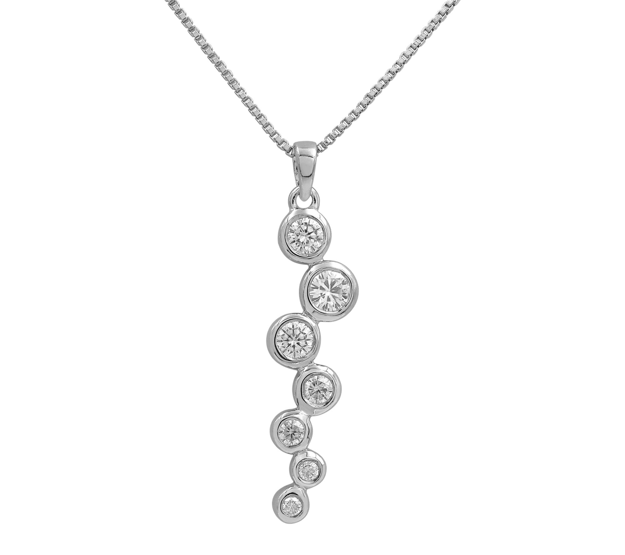 Affinity Gems Moissanite Journey Pendant w/ Chain, Sterling