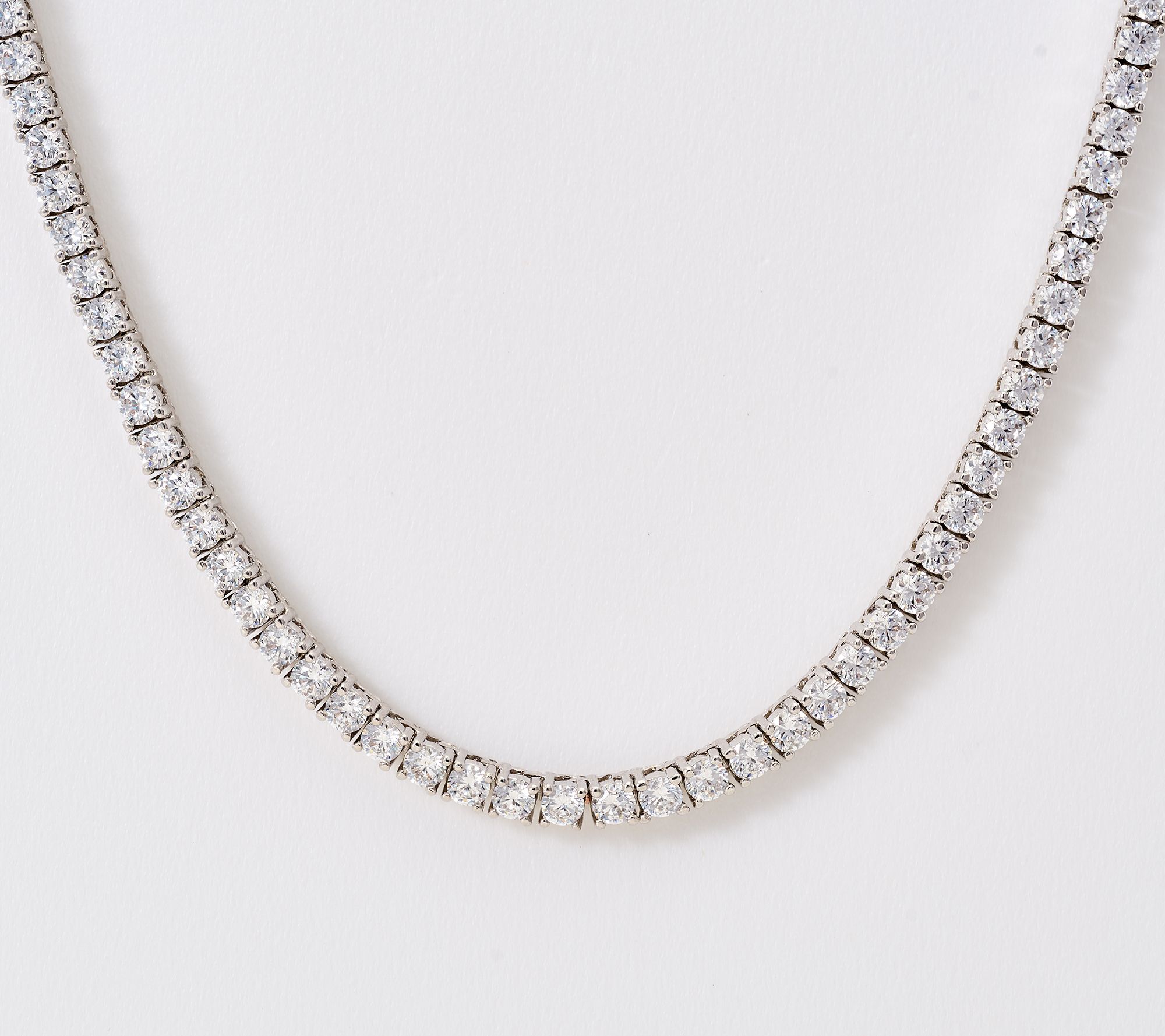 Diamonique Italia Clear Tennis Necklace Bronze