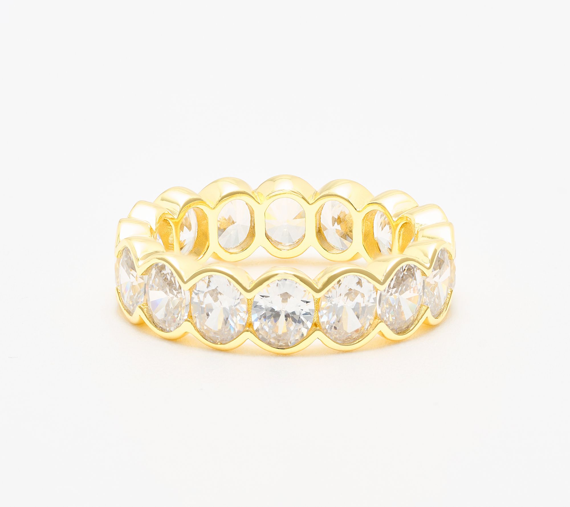 Diamonique Classics Round Cut Eternity Band Ring, Sterl