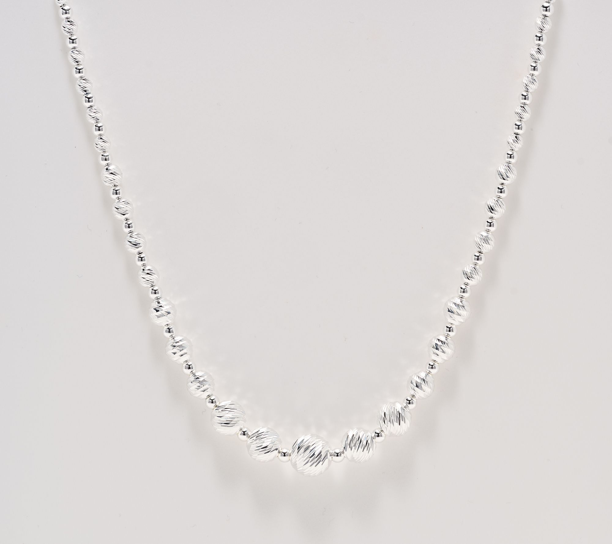 UltraFine 950 Diamond Cut Graduated Bead Necklace