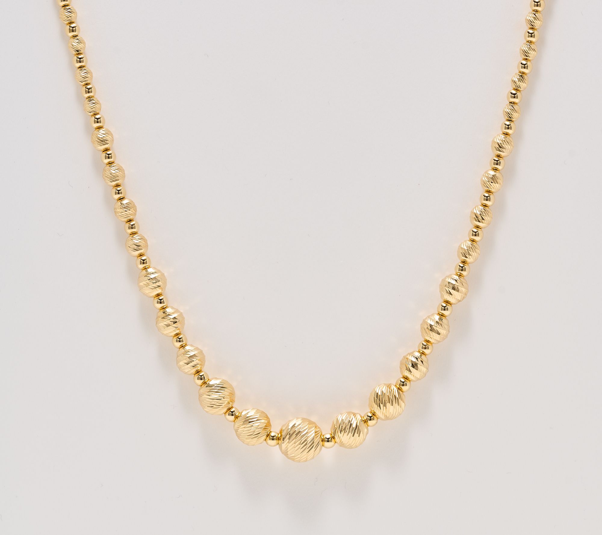 UltraFine 950 Diamond Cut Graduated Bead Necklace