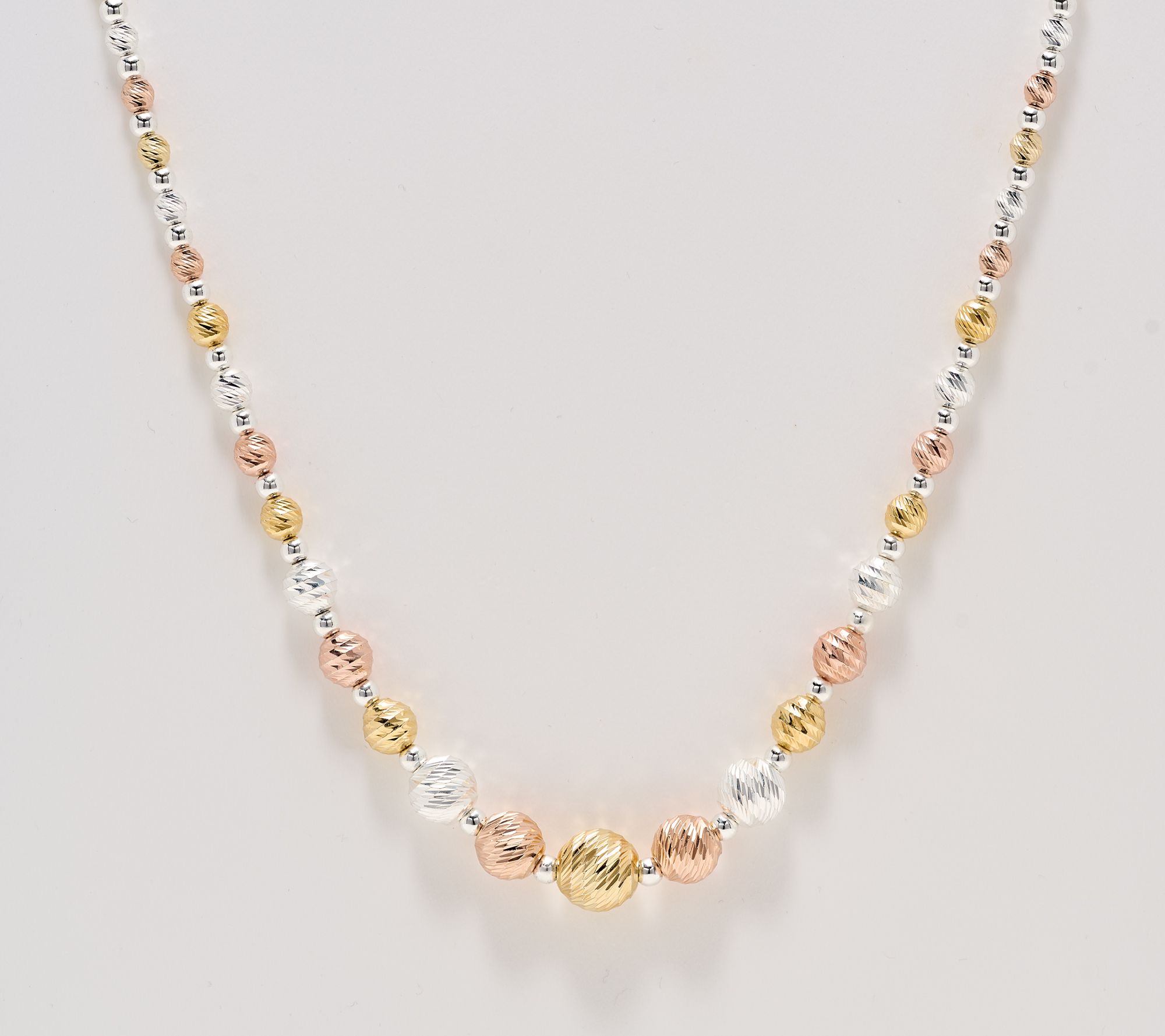 UltraFine 950 Diamond Cut Graduated Bead Necklace