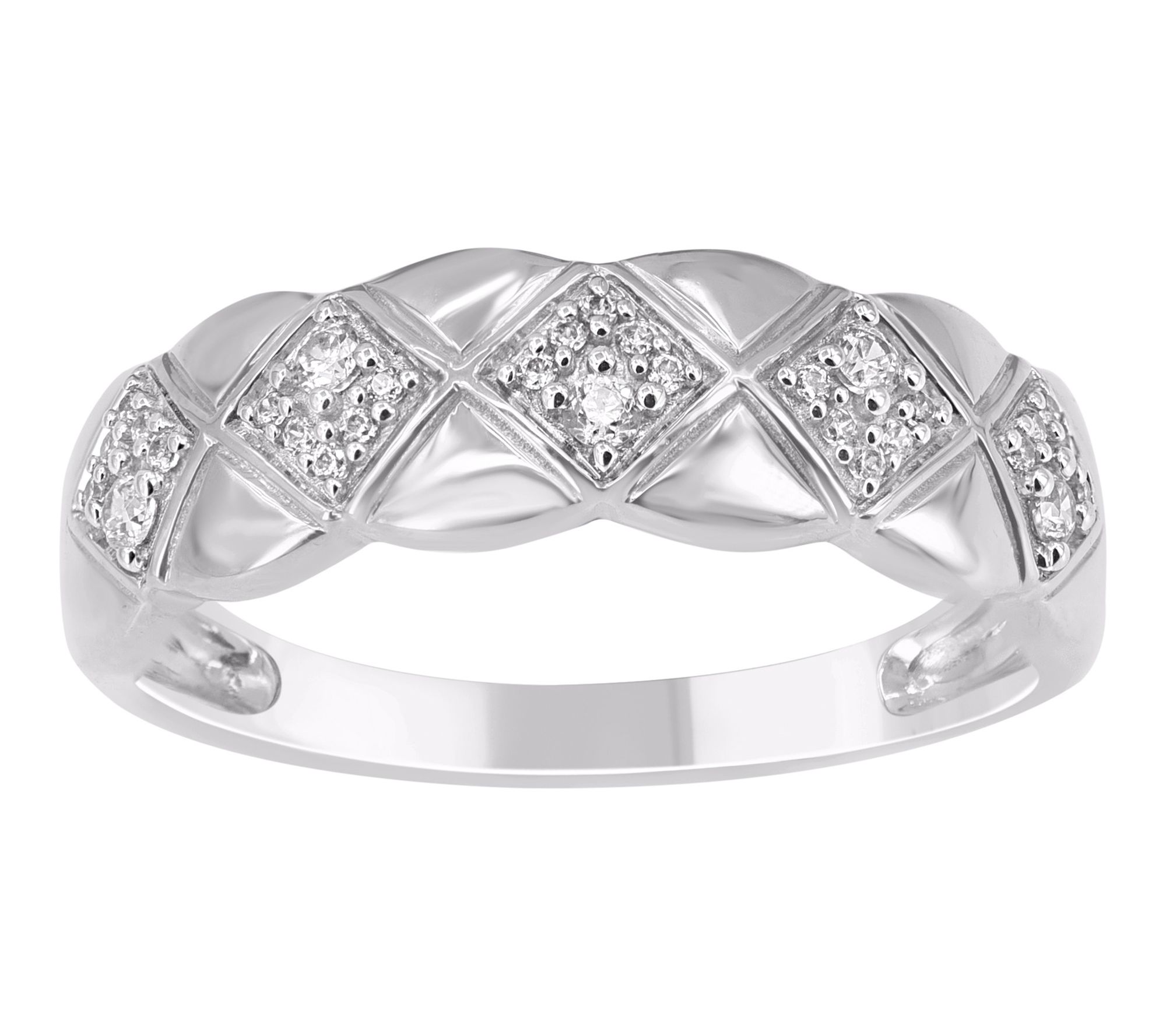 Accent by Affinity Diamond Wide Band Ring, Sterling Silver