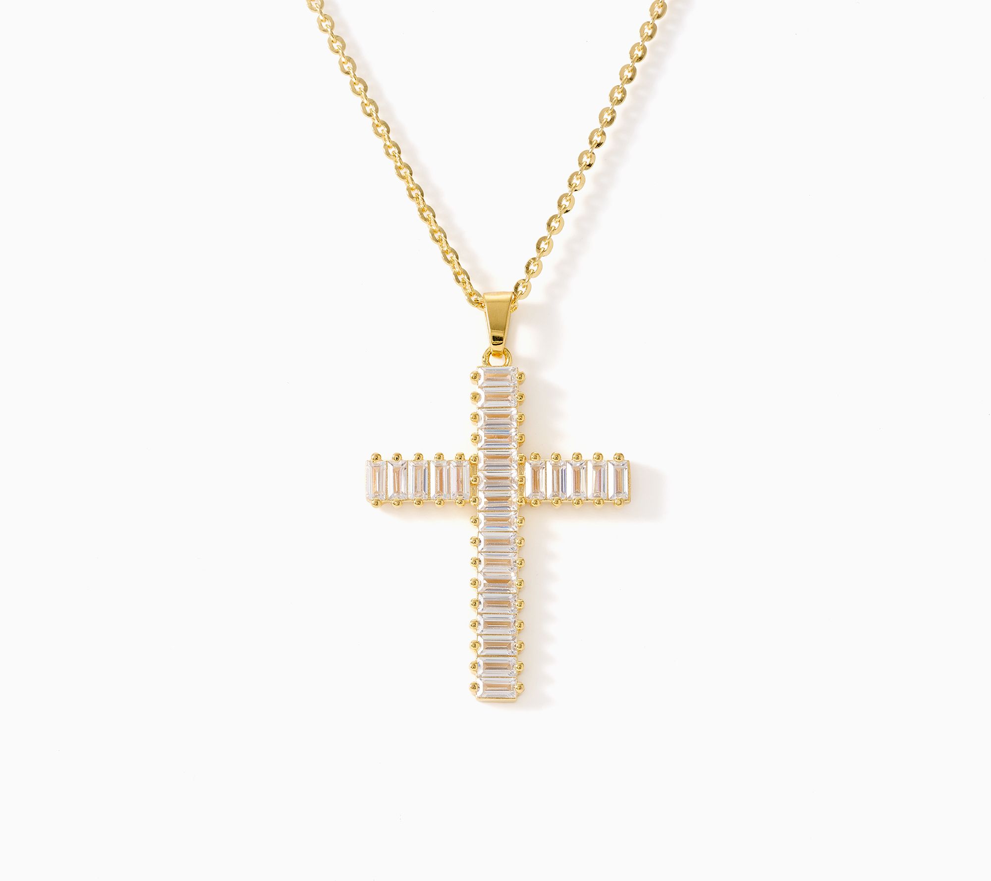 Diamonique Italia Bronze Cross Pendant with 18