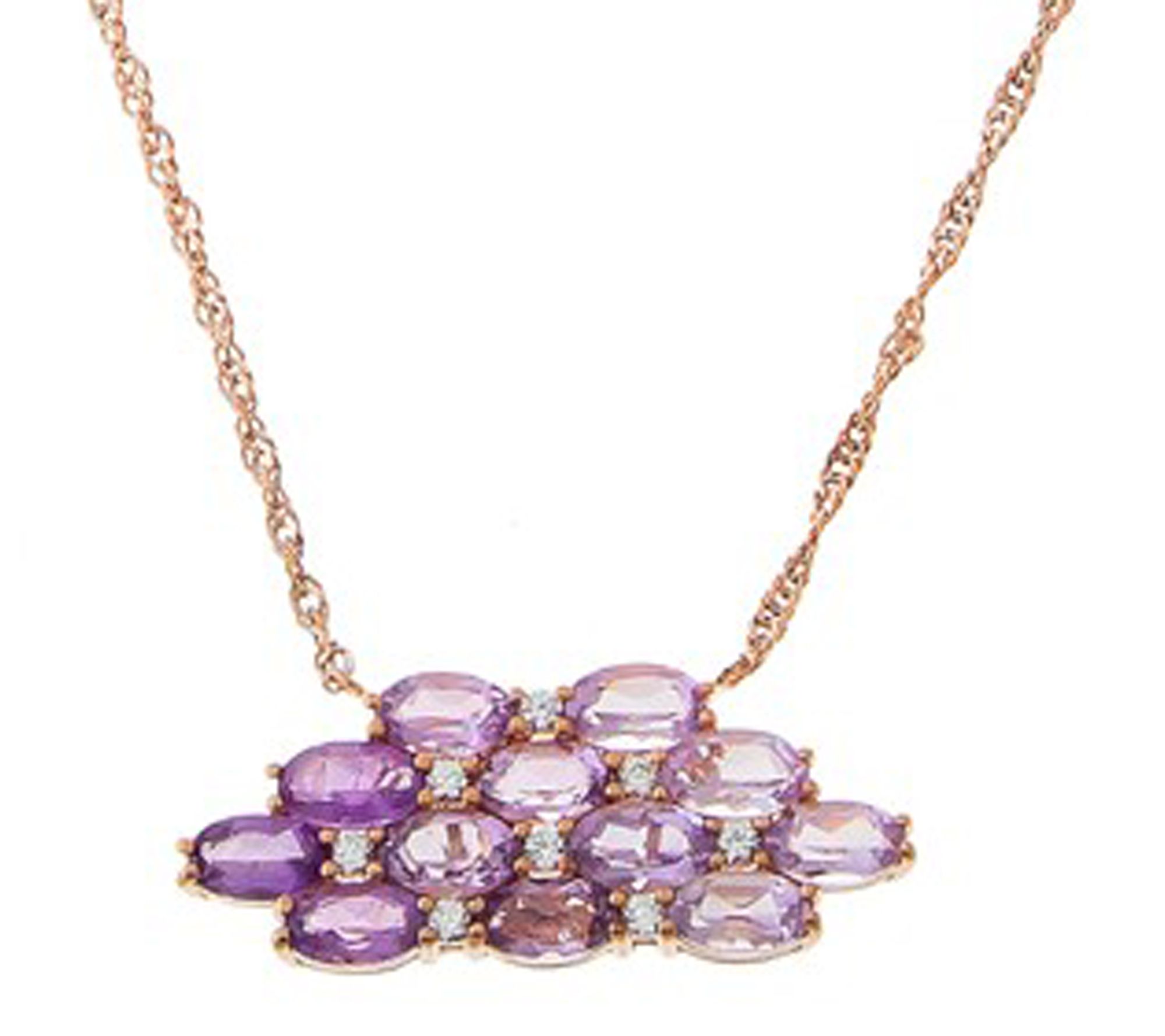 Affinity Gems Ombre Cluster Gemstone Necklace, Sterling