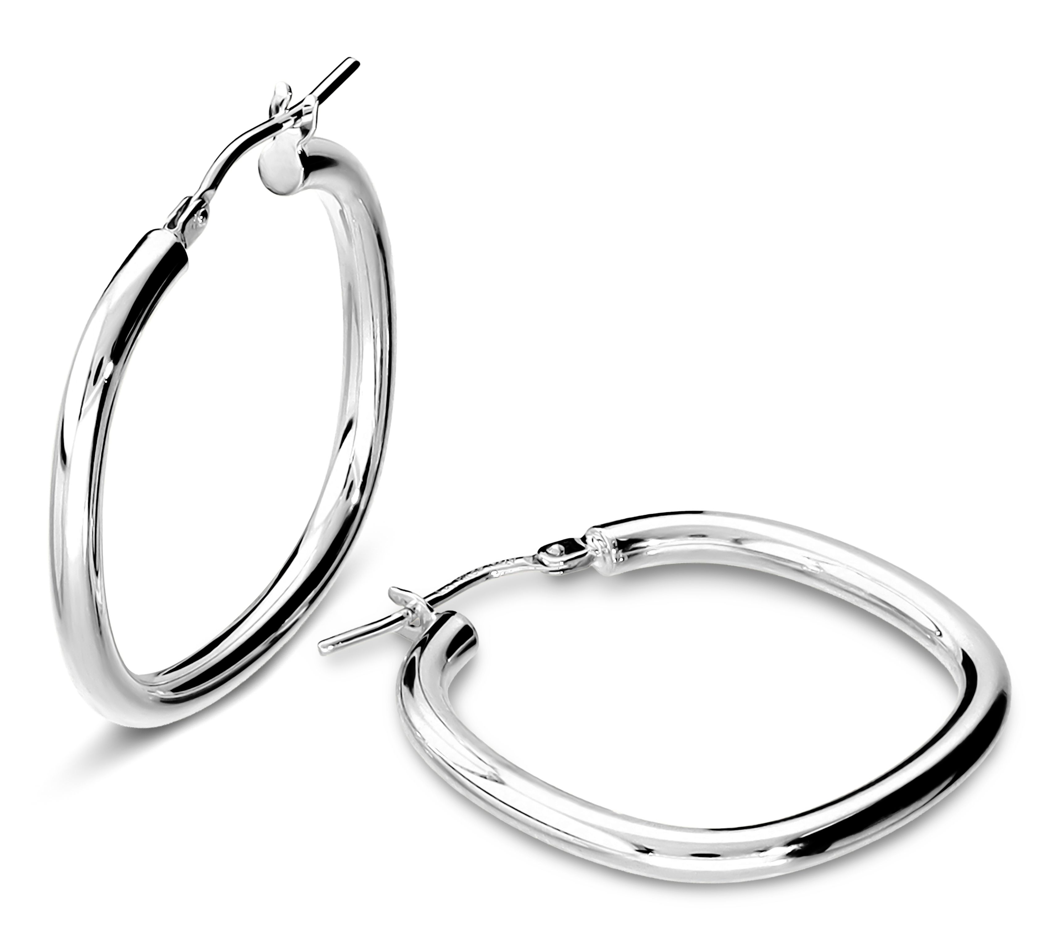 David Markstein Cushion Shaped 1" Hoop Earrings, 14K Gold