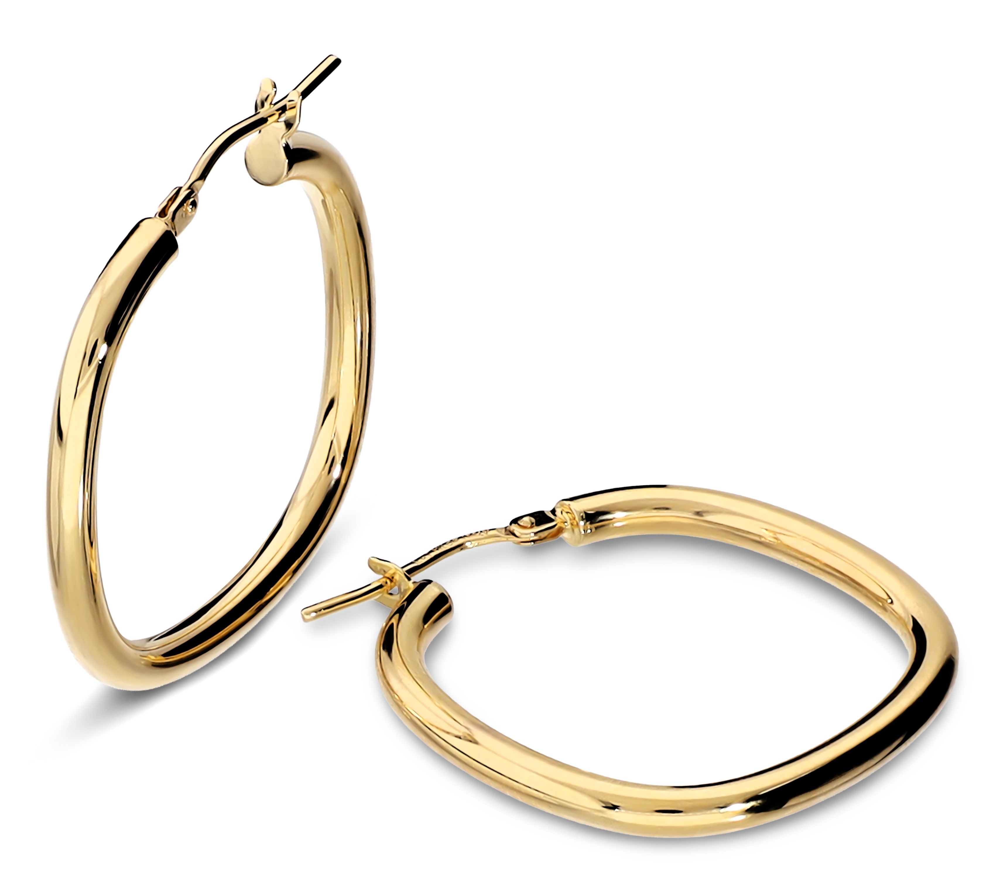 David Markstein Cushion Shaped 1" Hoop Earrings, 14K Gold