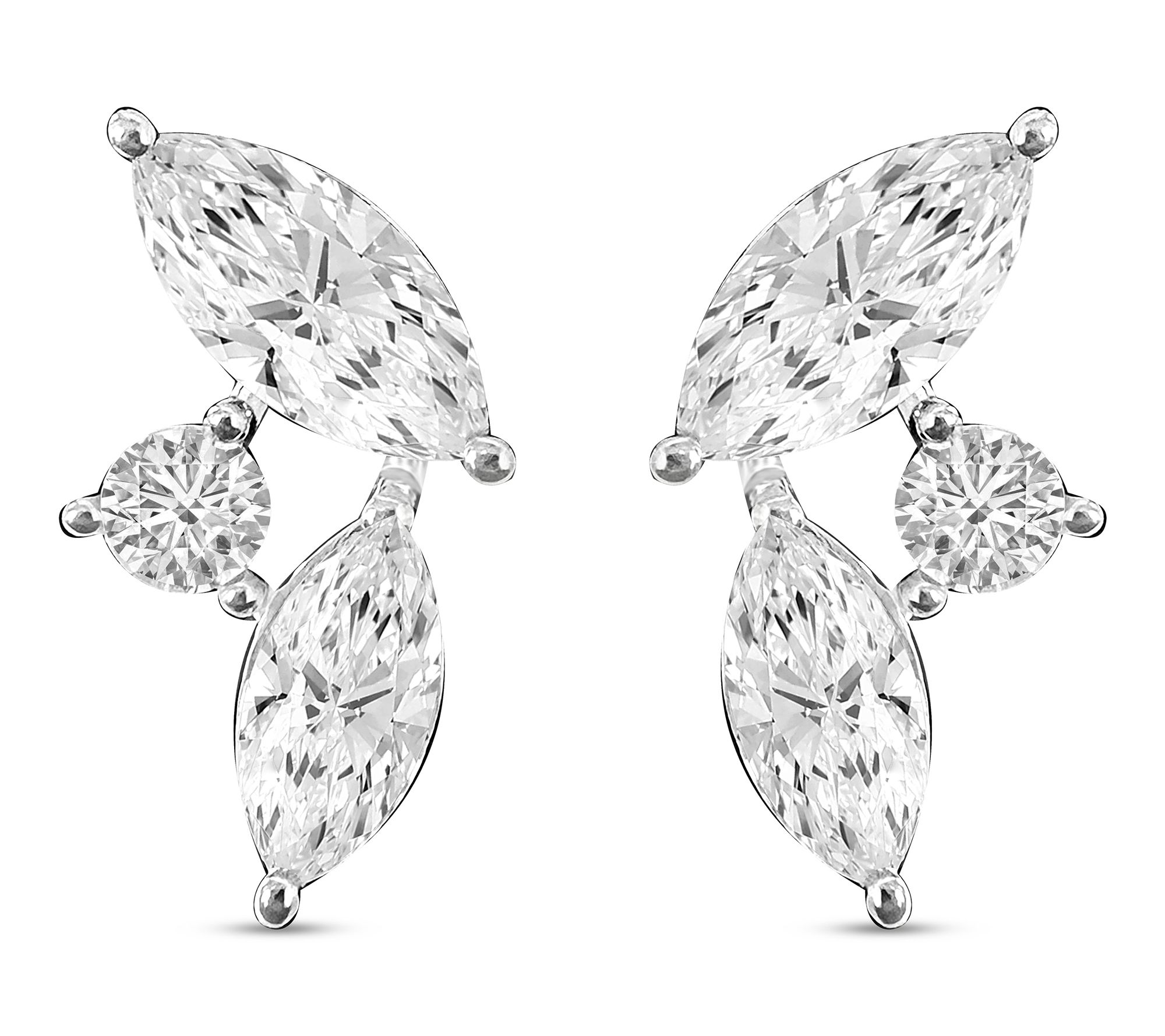 Fire Light 3.00 cttw Lab Grown Diamond Marquise Earrings, 14K