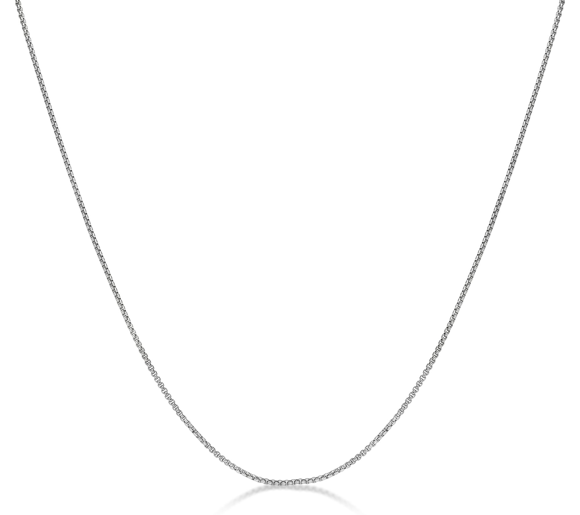 LYNX Men's 2MM Stainless Steel Round Box ChainNecklace