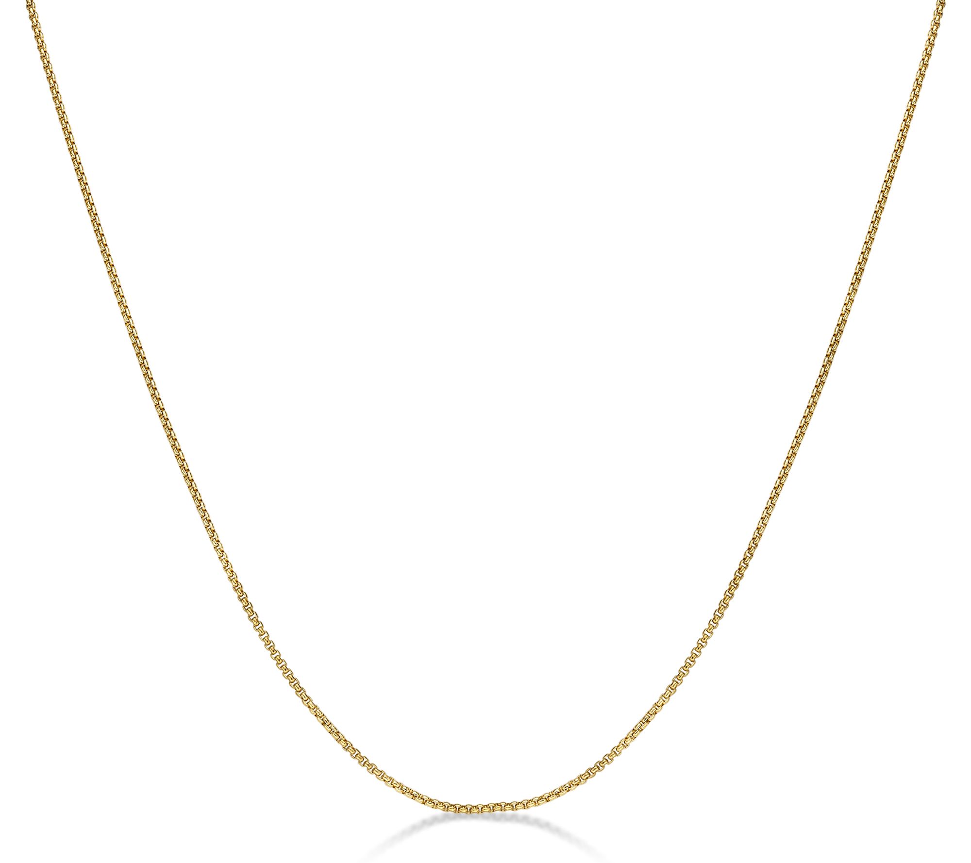 LYNX Men's 2MM Stainless Steel Round Box ChainNecklace