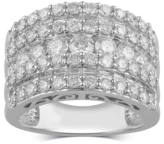 Affinity 3.00 cttw Diamond Multi-Row Ring, 14K White Gold - QVC.com