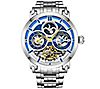 Stuhrling Men's Luciano Skeleton Stainless Watch w/ Link Stra