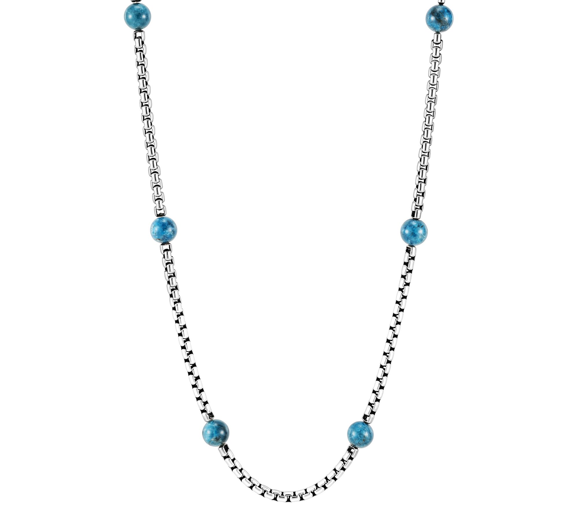 JAI Sterling Silver Apatite Bead Necklace QVC Com