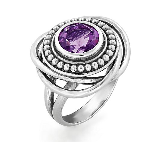 Or Paz Sterling Silver 3.10 cttw Amethyst Ring