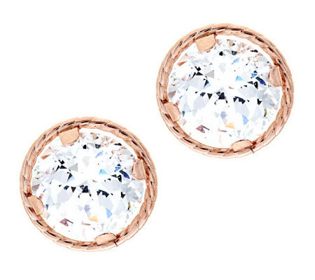 Diamonique 100-Facet 2 cttw Stud Earrings 14K Gold - Page 1 — QVC.com