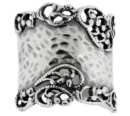 Sterling Silver Tapered Lace Design Ring by Or Paz - QVC.com