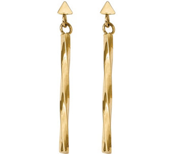 14K Gold Twist Bar Dangle Earrings - J379124