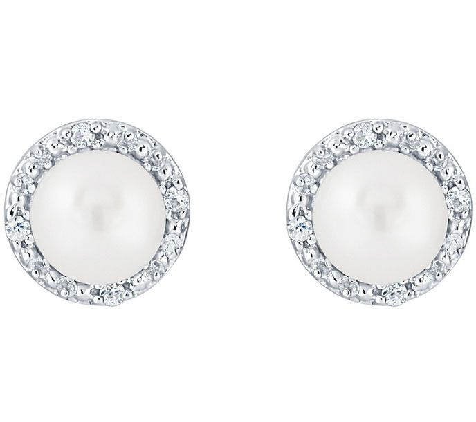 Sterling Silver Round Gemstone or Cultured Pearl Earrings