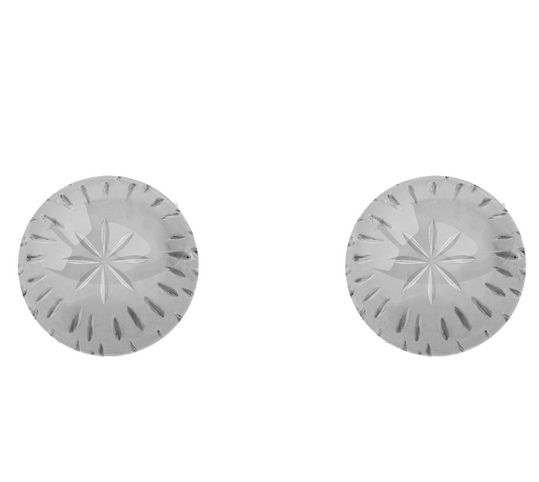 14K Gold 6mm Diamond-Cut Ball Stud Earrings